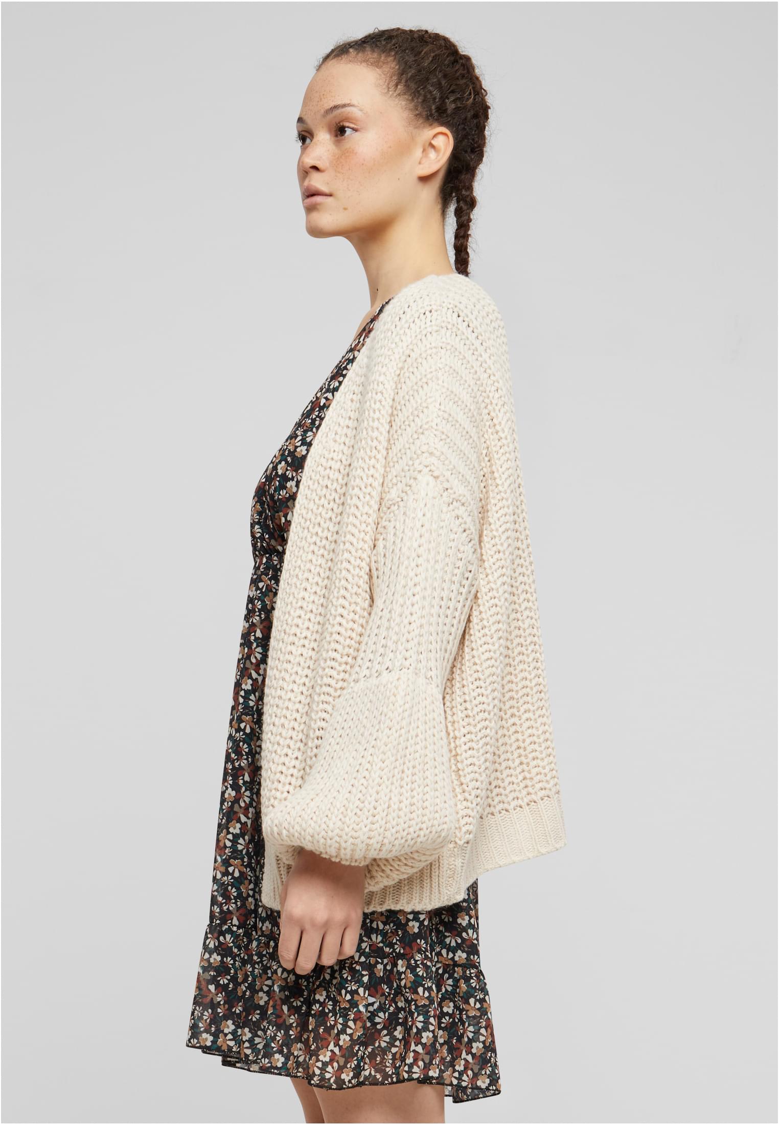 Cloud5ive Damen Grobstrick Cardigan mit Pufferärmeln beige L - variant image 1