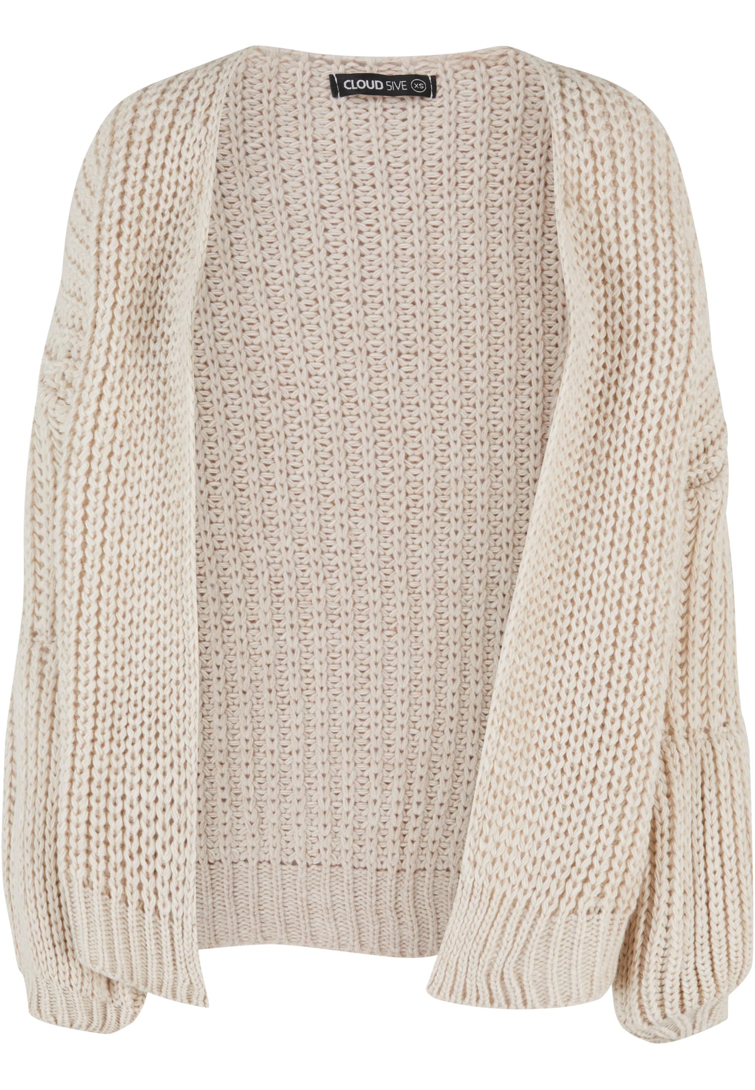 Cloud5ive Damen Grobstrick Cardigan mit Pufferärmeln beige L - variant image 5