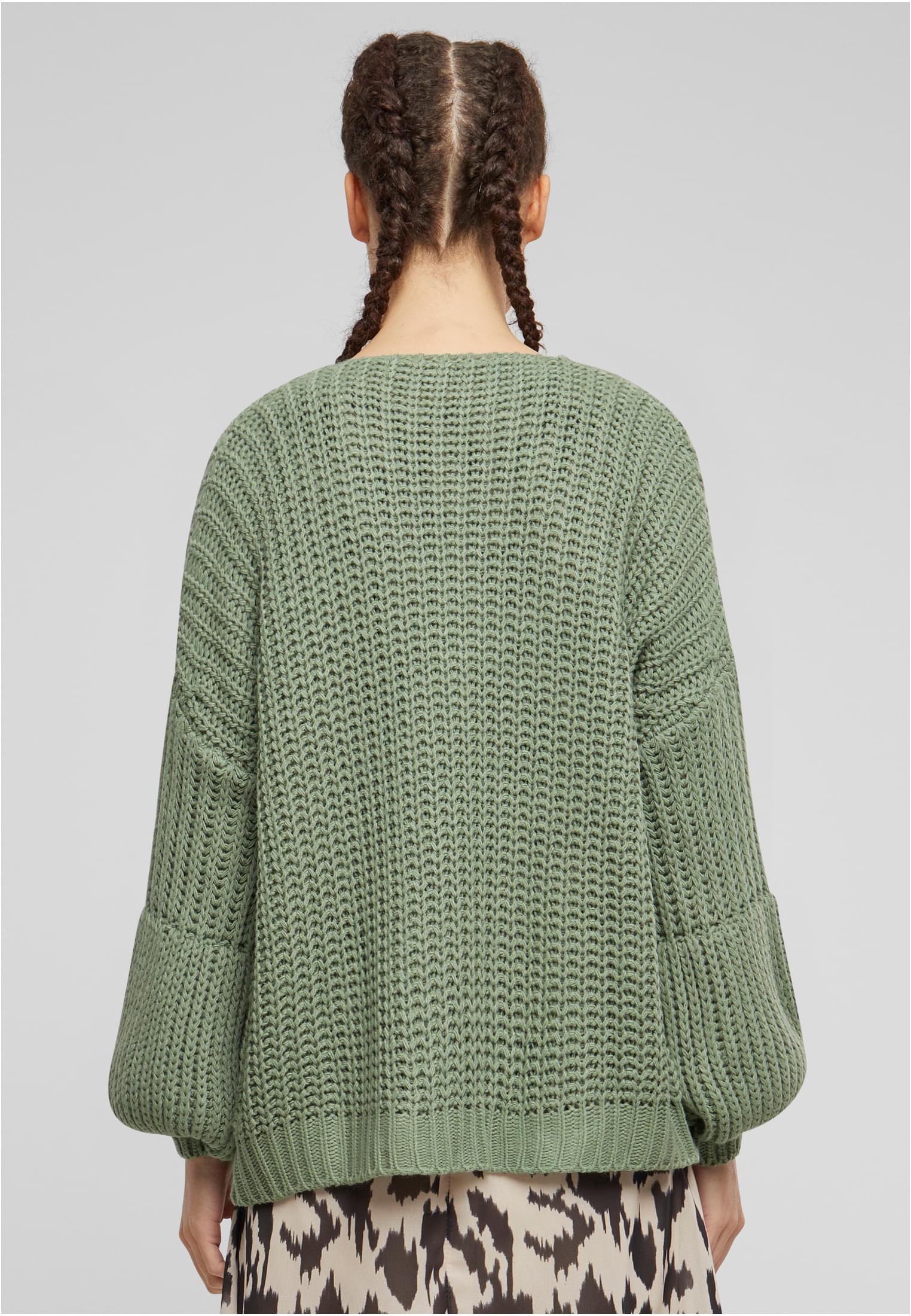 Cloud5ive Damen Grobstrick Cardigan mit Pufferärmeln chinois green L - variant image 2