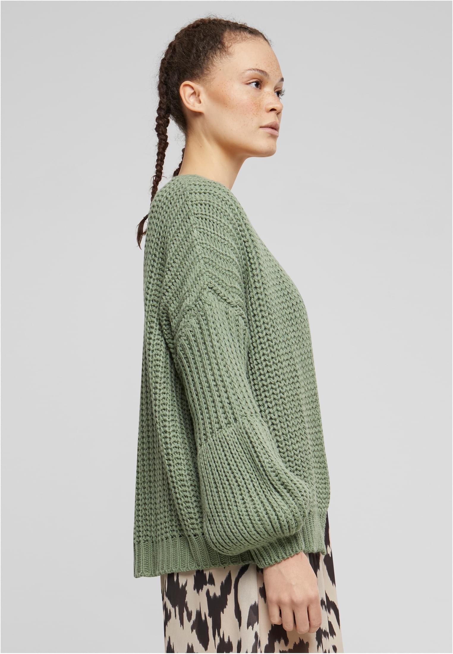 Cloud5ive Damen Grobstrick Cardigan mit Pufferärmeln chinois green L - variant image 3