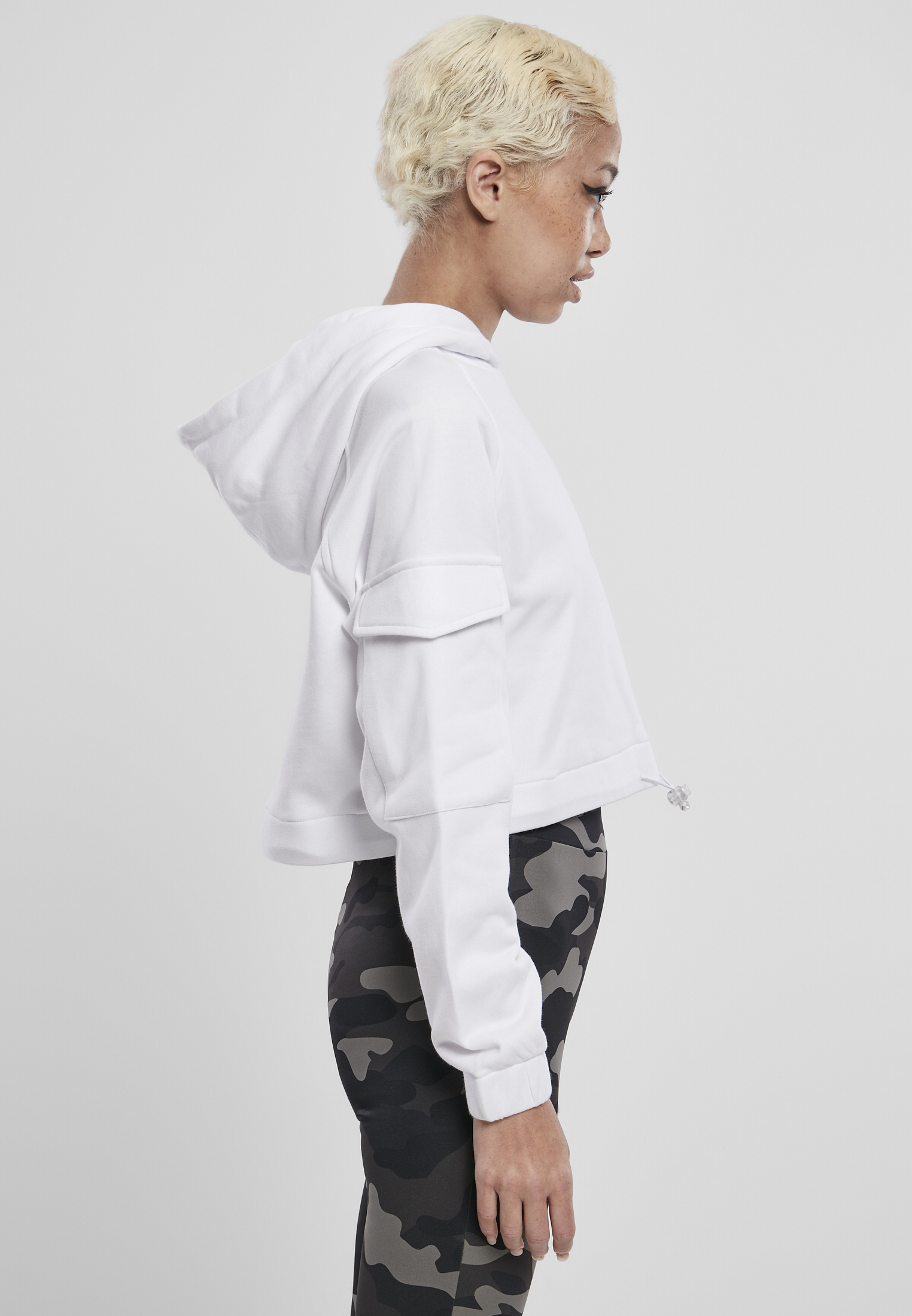 Ladies Short Worker Hoody white L - variant image 3