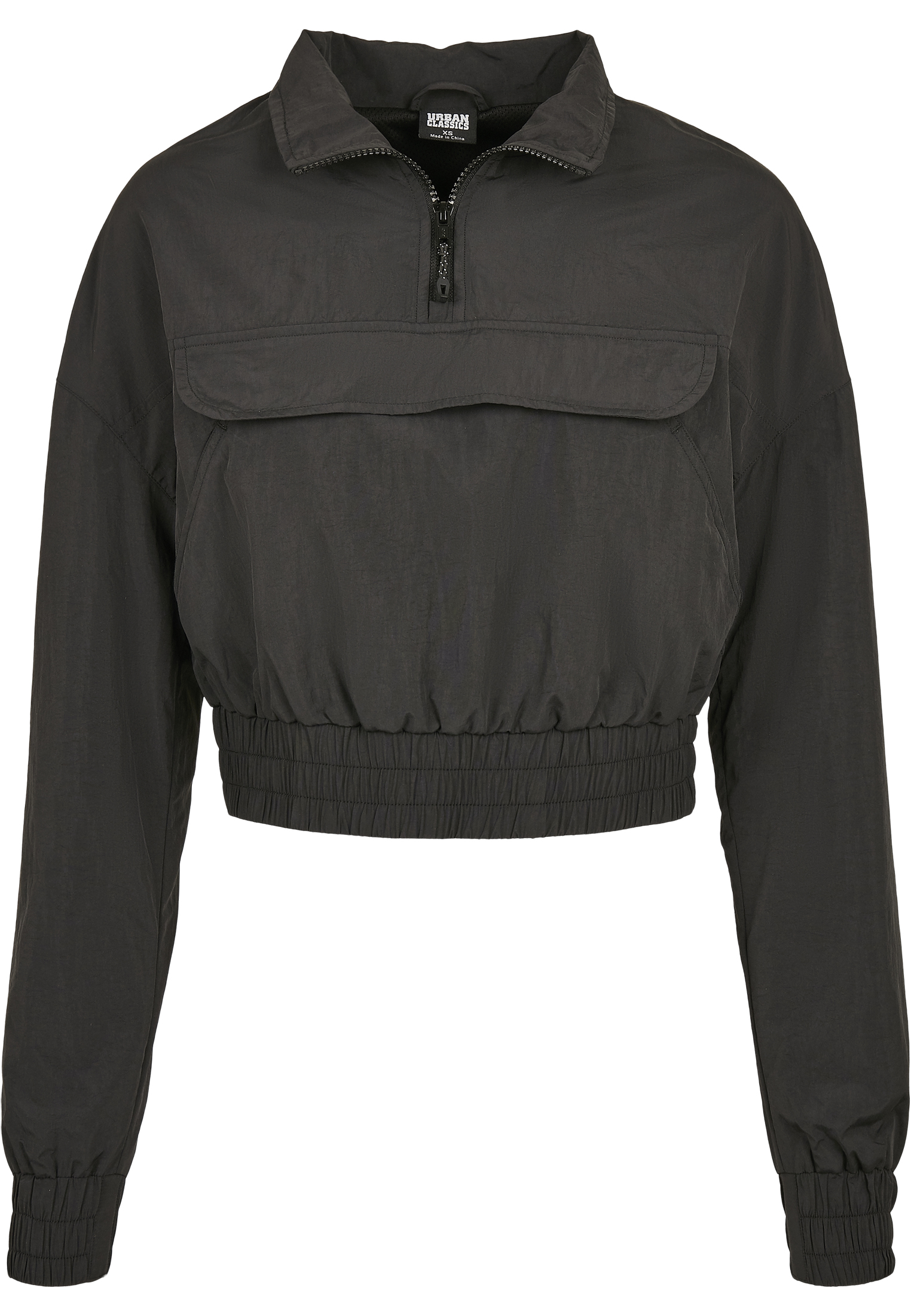 Ladies Cropped Crinkle Nylon Pull Over Jacket black XL - variant image 5