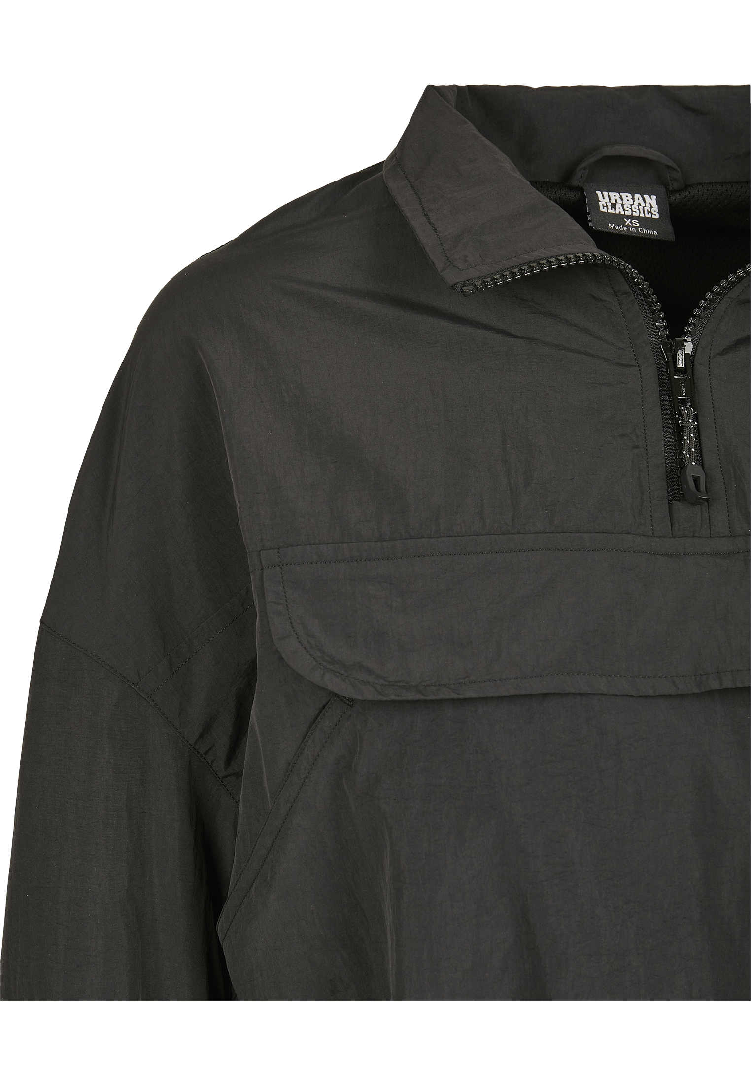 Ladies Cropped Crinkle Nylon Pull Over Jacket black XL - variant image 7