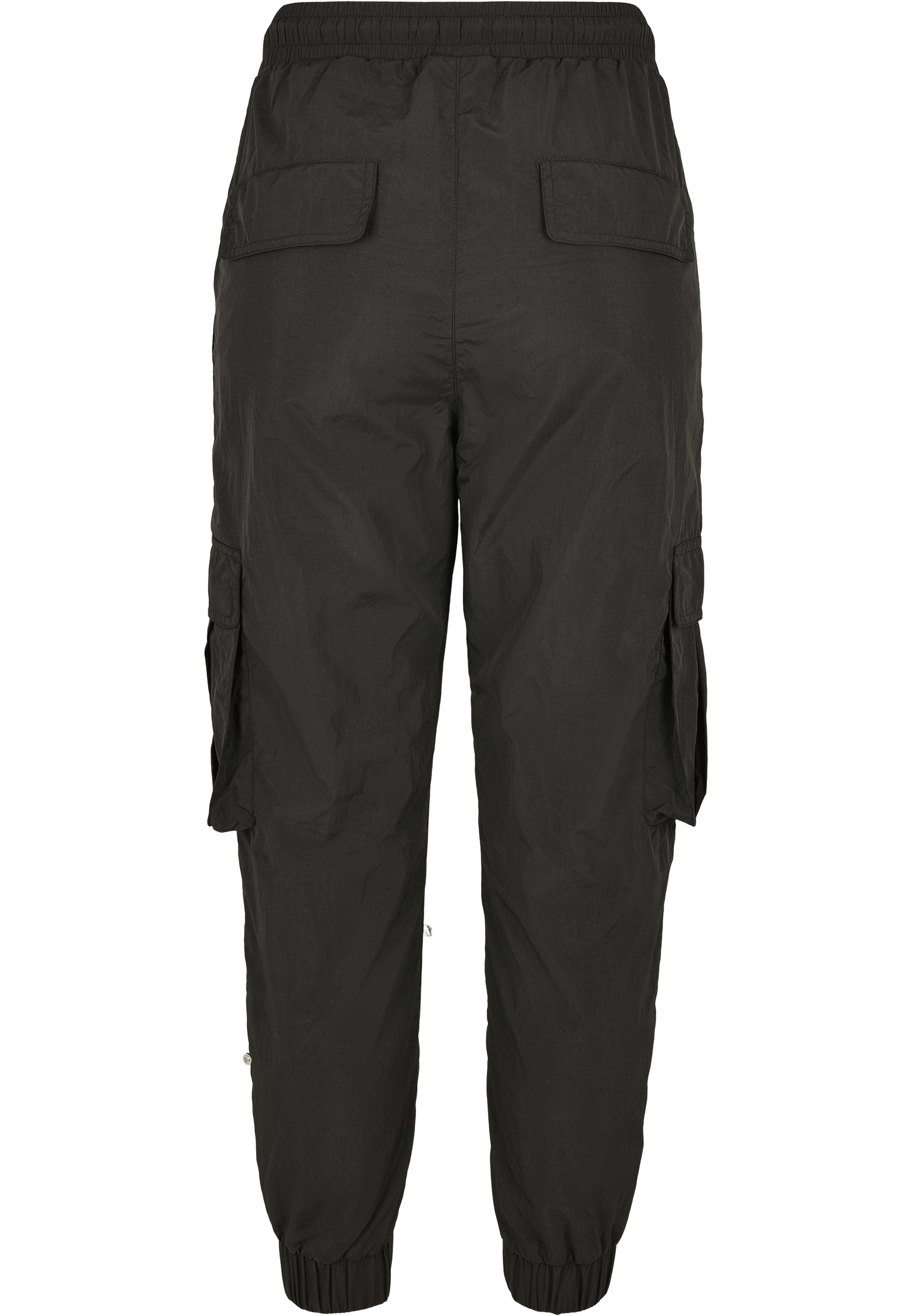 Ladies High Waist Crinkle Nylon Cargo Pants black L - variant image 7