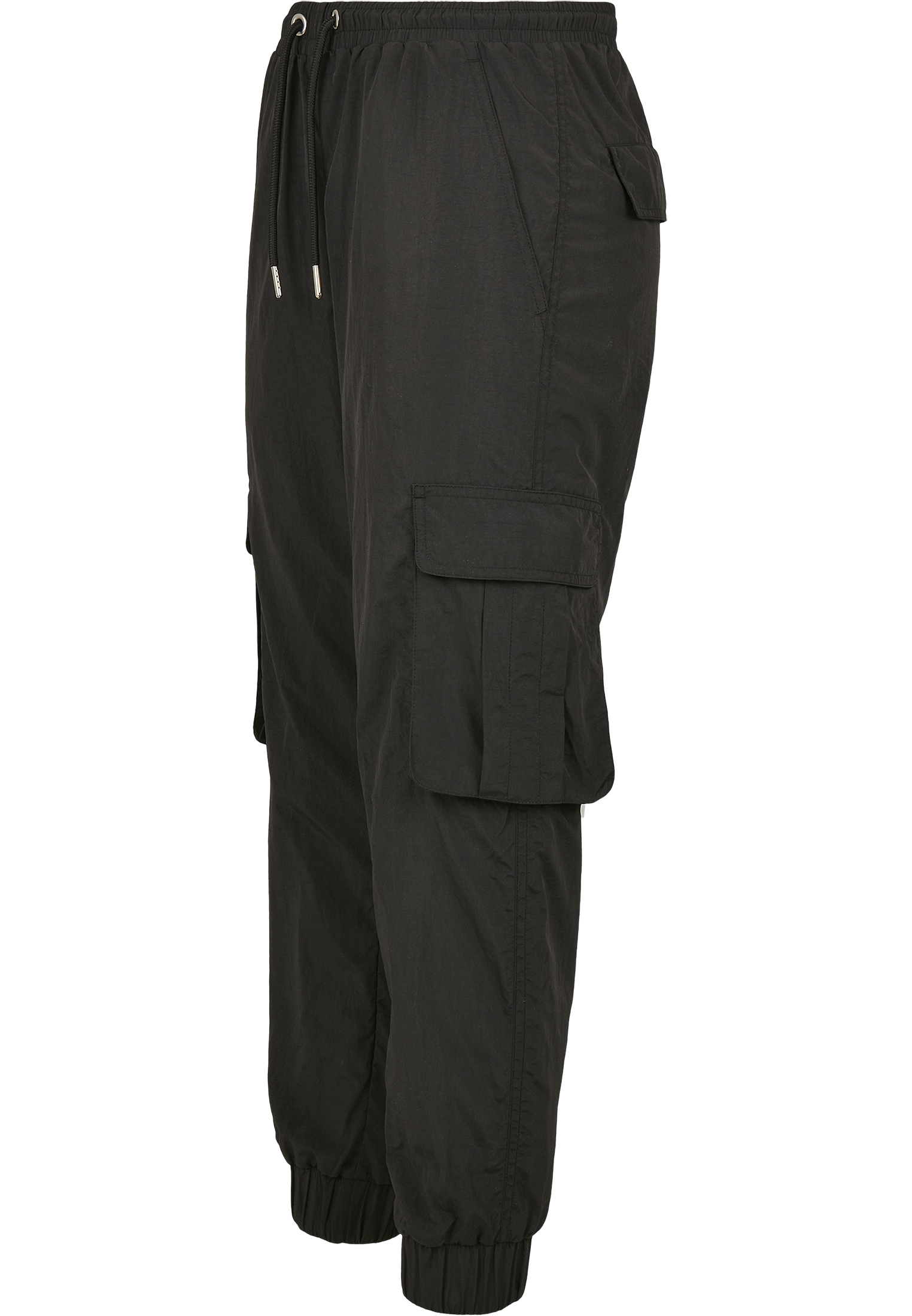 Ladies High Waist Crinkle Nylon Cargo Pants black L - variant image 6