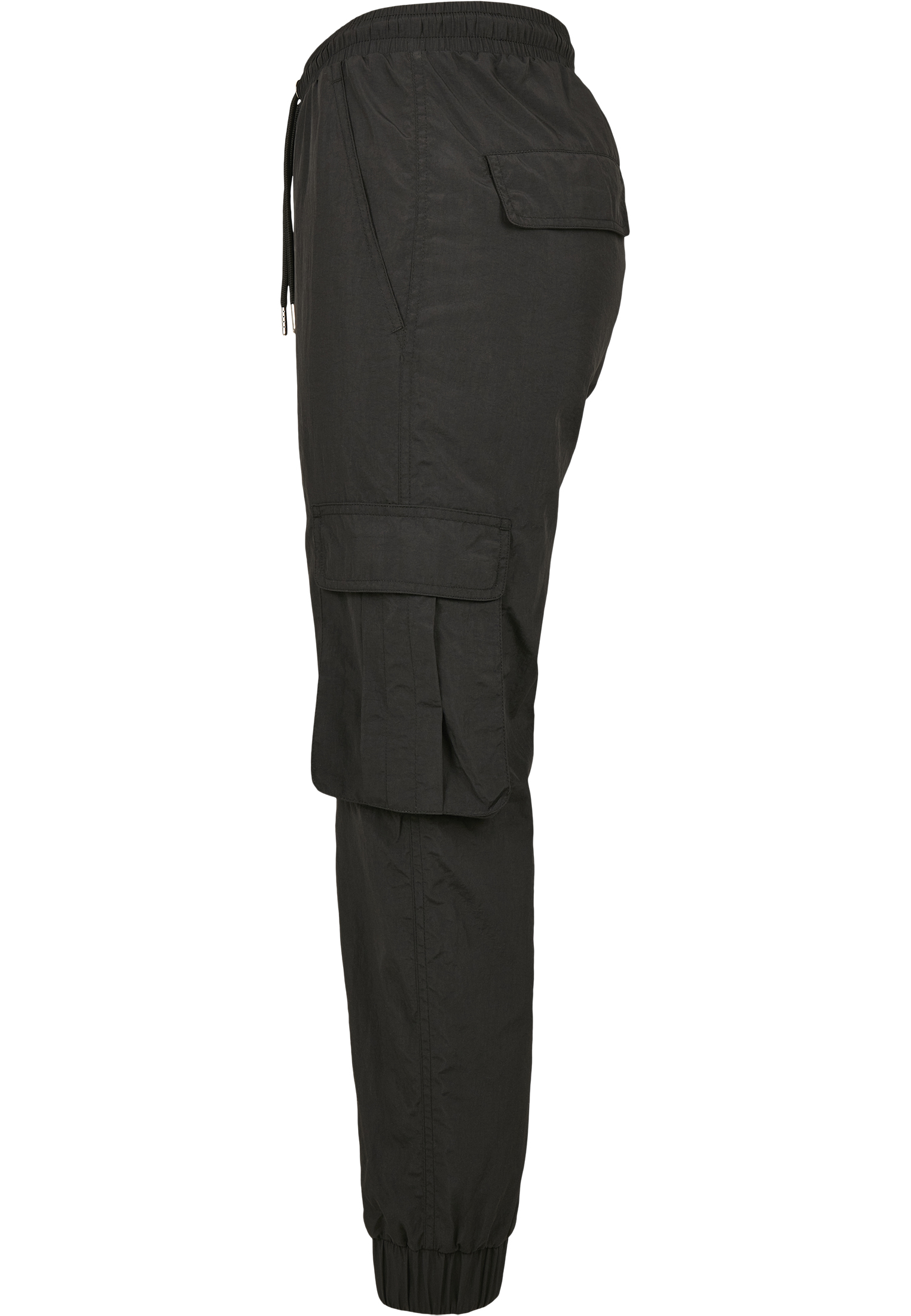 Ladies High Waist Crinkle Nylon Cargo Pants black L - variant image 8