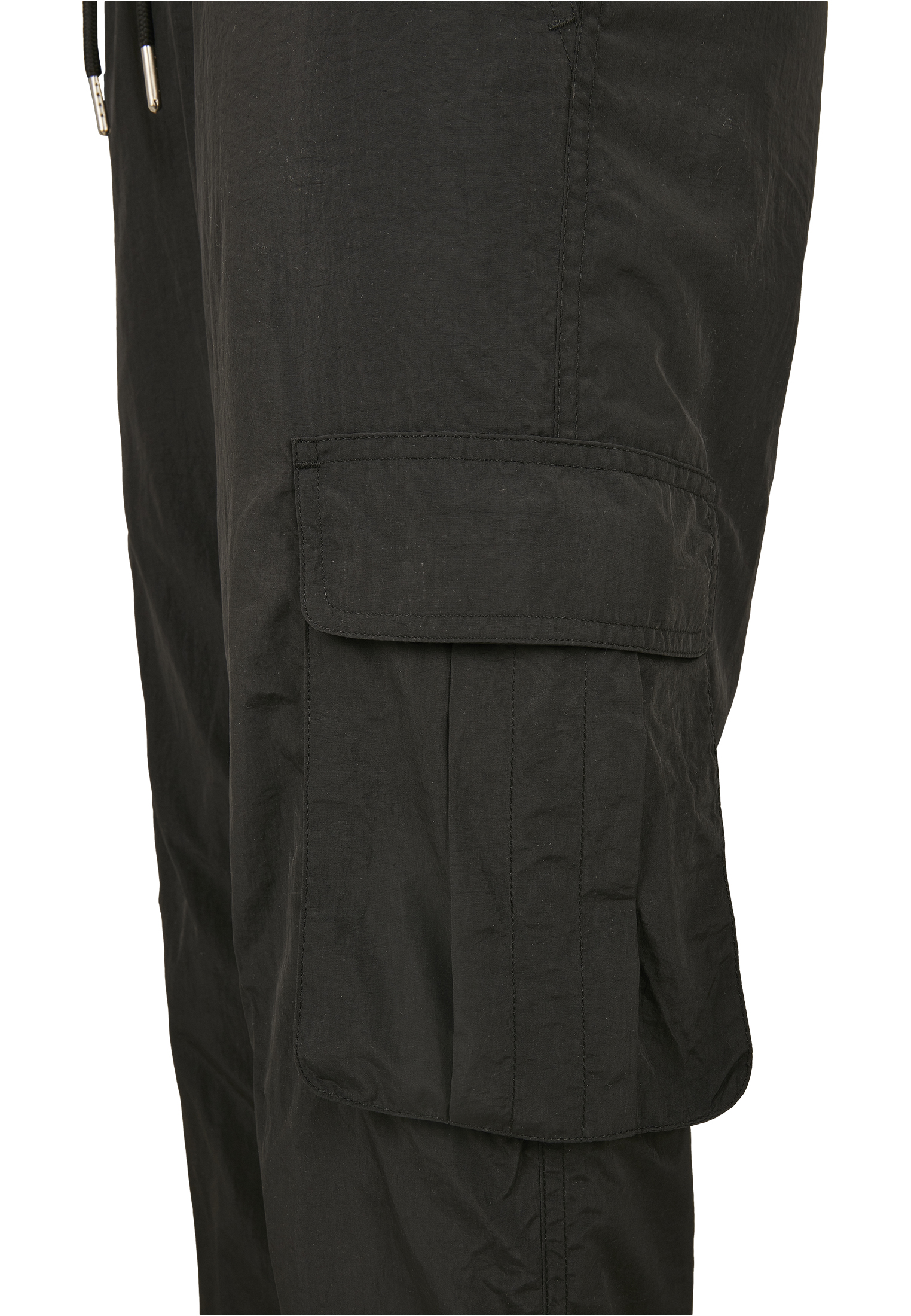 Ladies High Waist Crinkle Nylon Cargo Pants black L - variant image 10