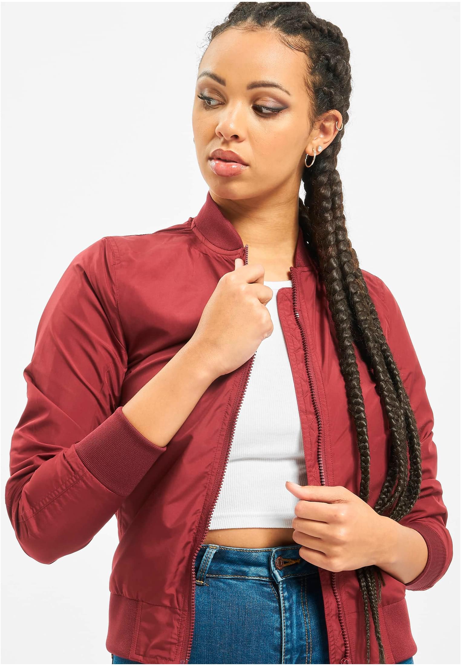Ladies Light Bomber Jacket burgundy 3XL - variant image 5