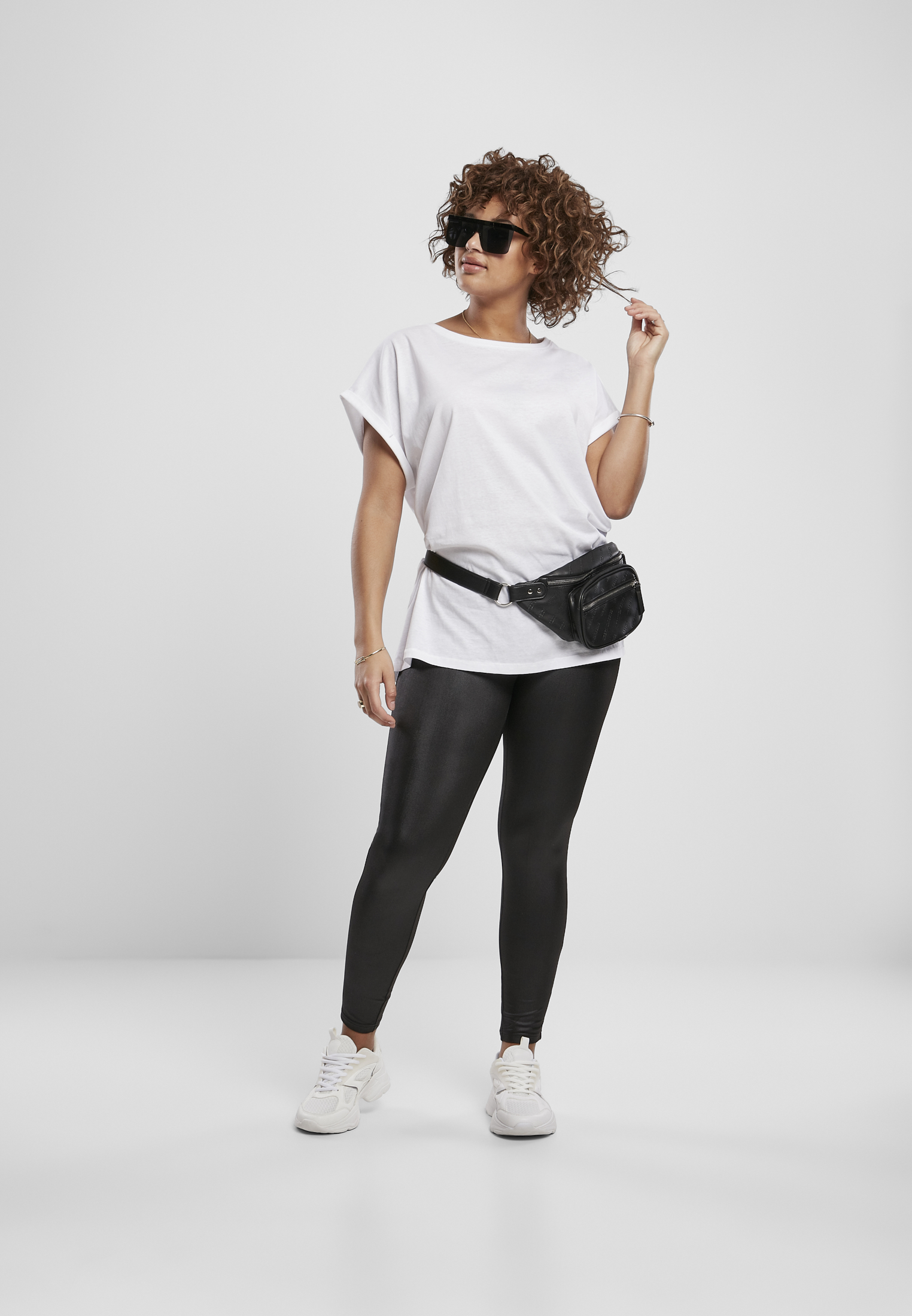 Ladies Synthetic Leather Leggings black 3XL - variant image 4