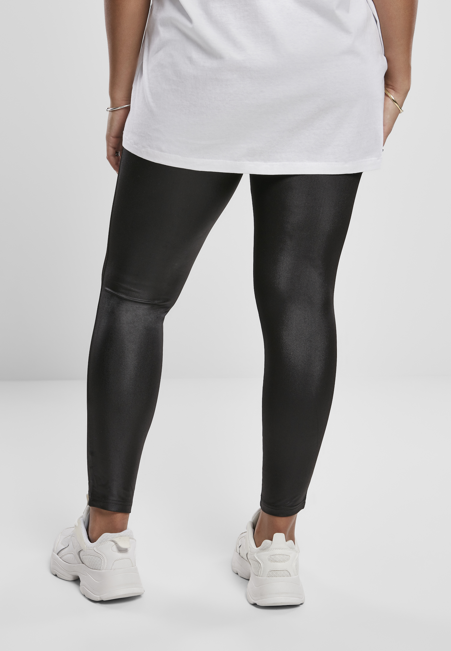Ladies Synthetic Leather Leggings black 3XL - variant image 2