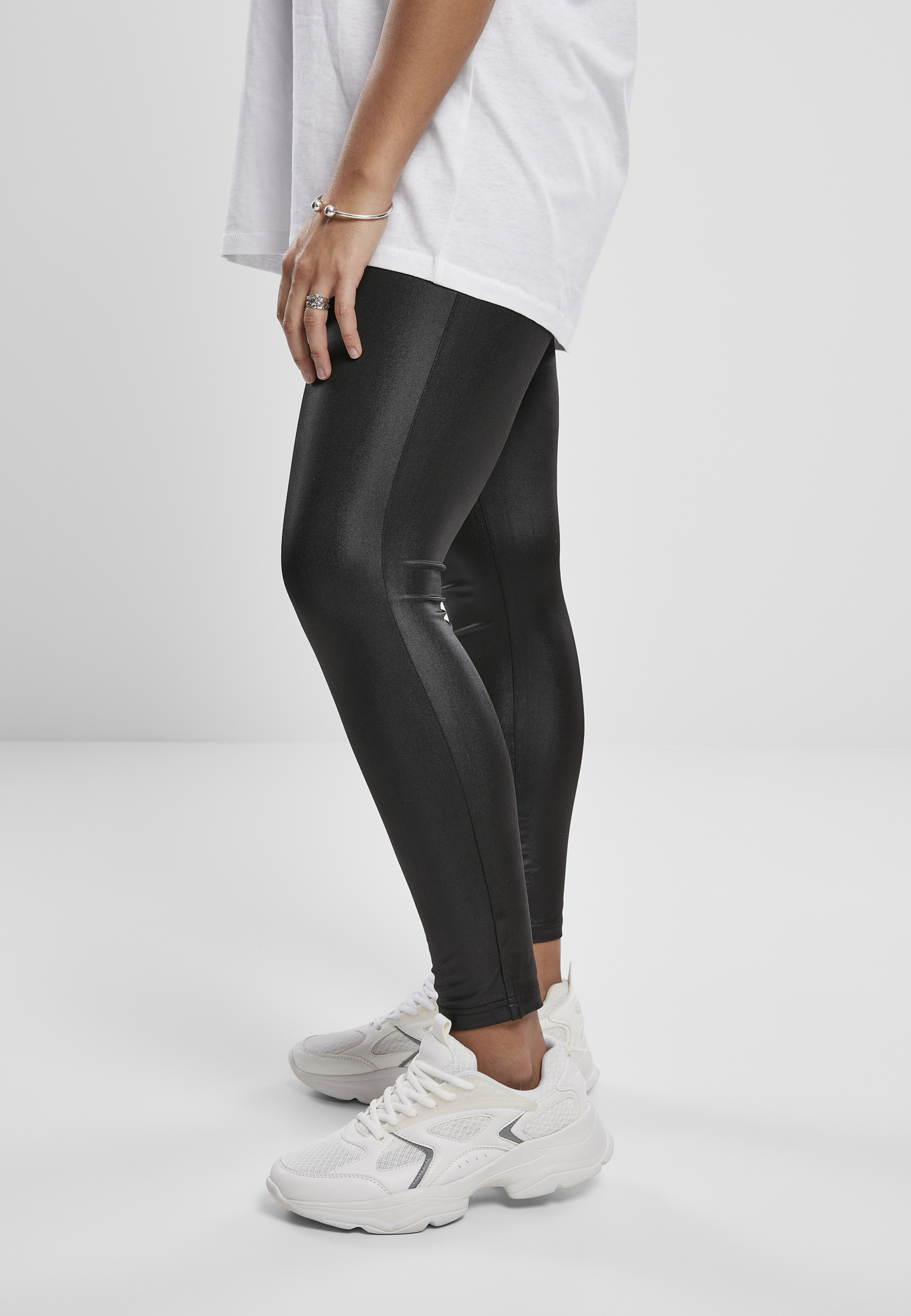 Ladies Synthetic Leather Leggings black 3XL - variant image 1