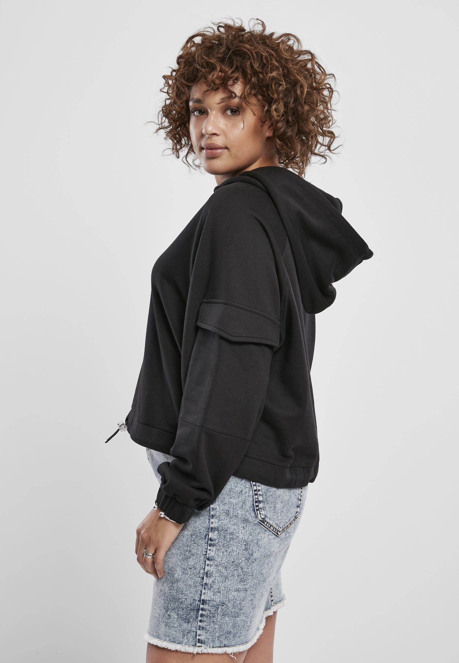 Ladies Short Worker Hoody black 3XL - variant image 1