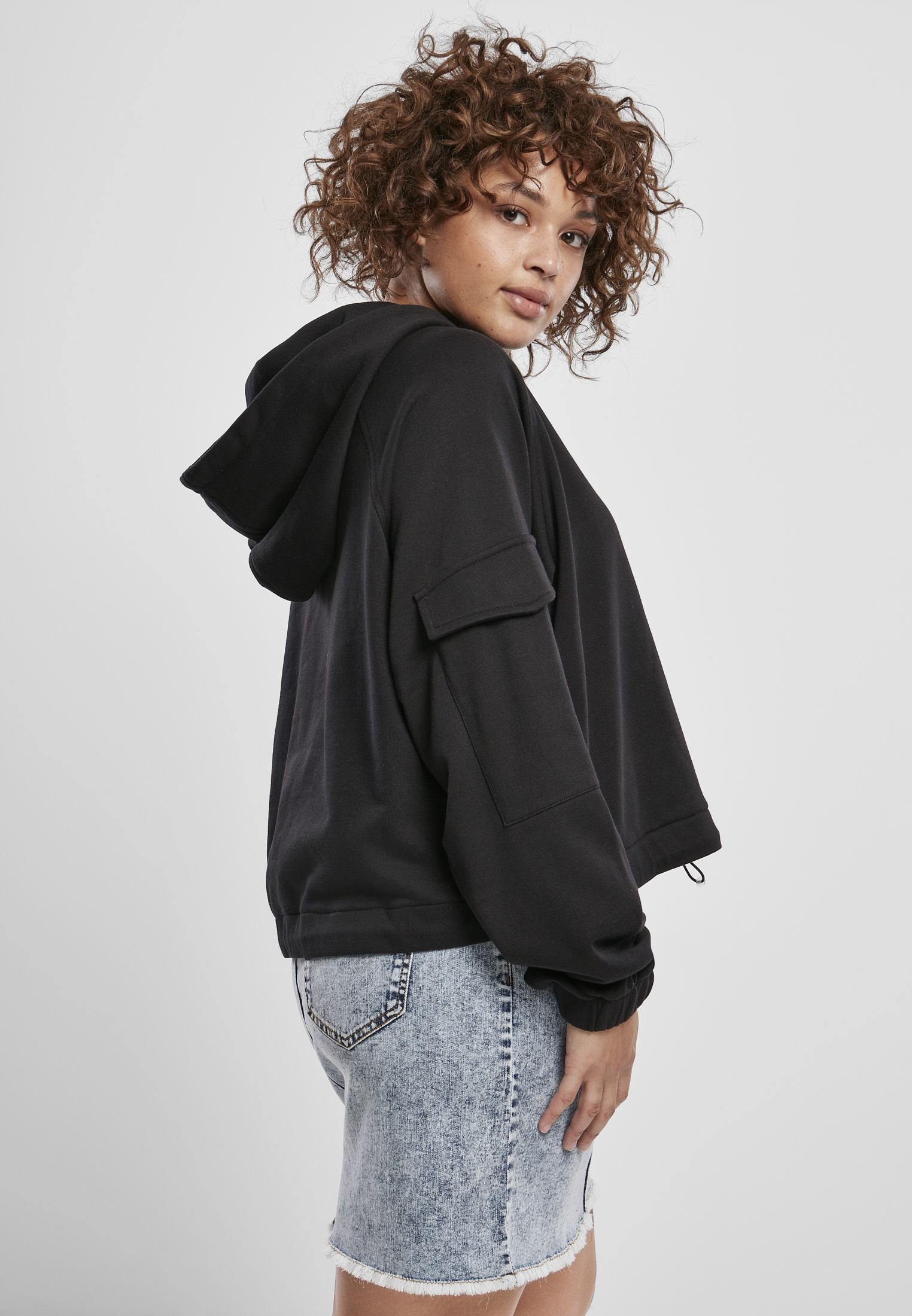 Ladies Short Worker Hoody black 3XL - variant image 3