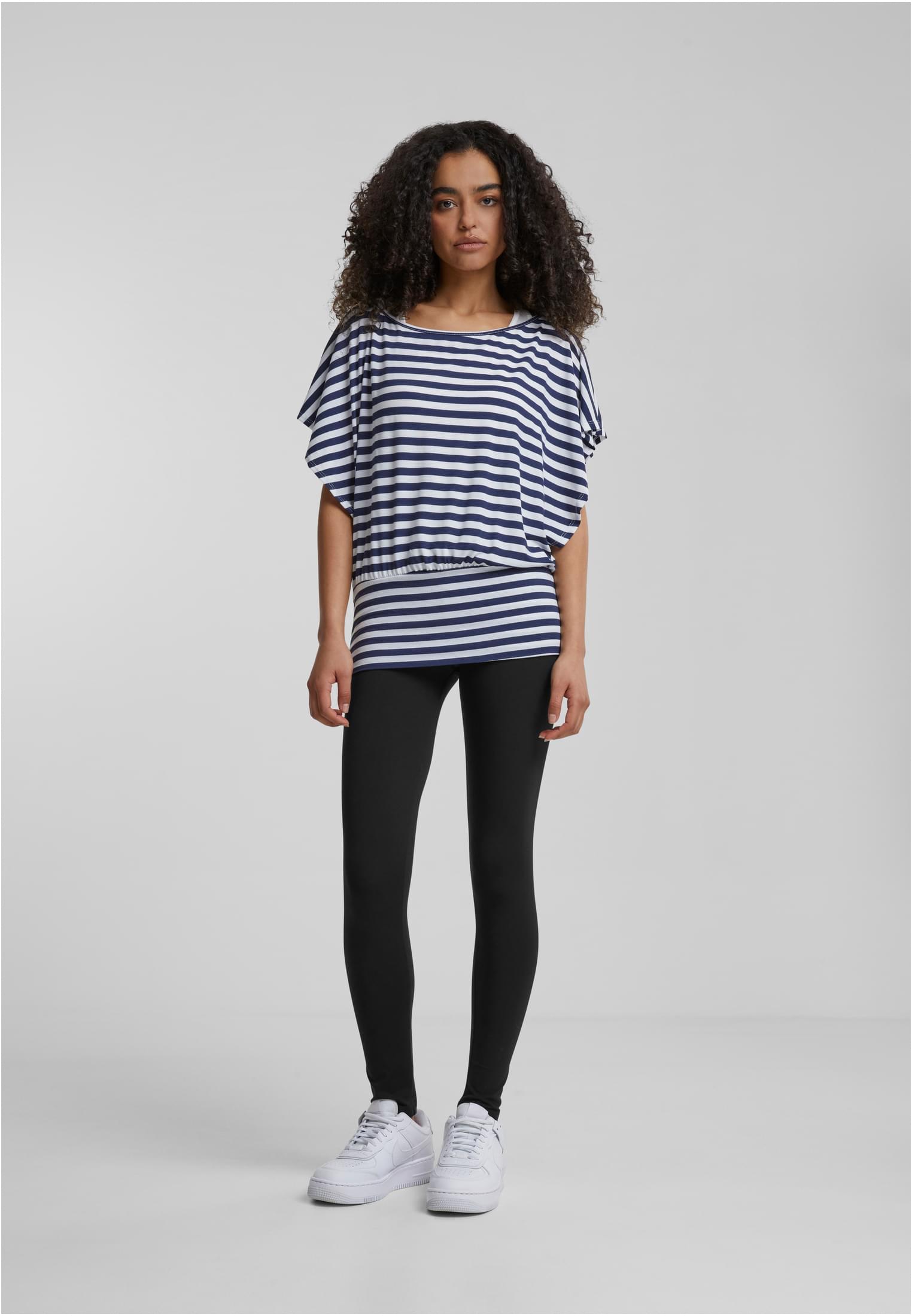 Cloud5ive Fashion Damen Viskose Fledermausarm Shirt 2in1 Optik Streifen white/navy L - variant image 2