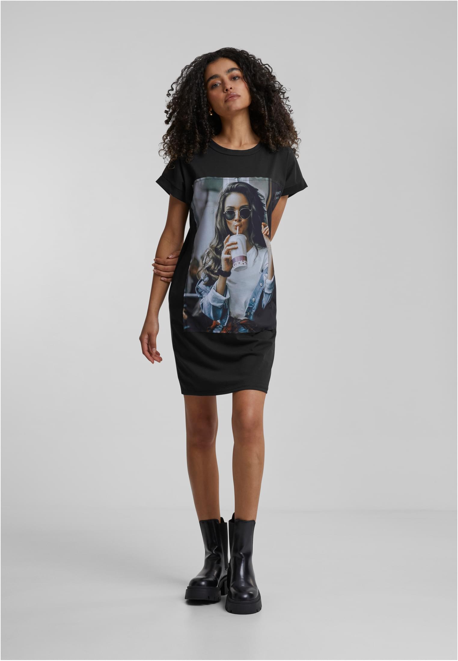 Cloud5ive Damen T-Shirt Kleid Woman Cup Print black L - variant image 2
