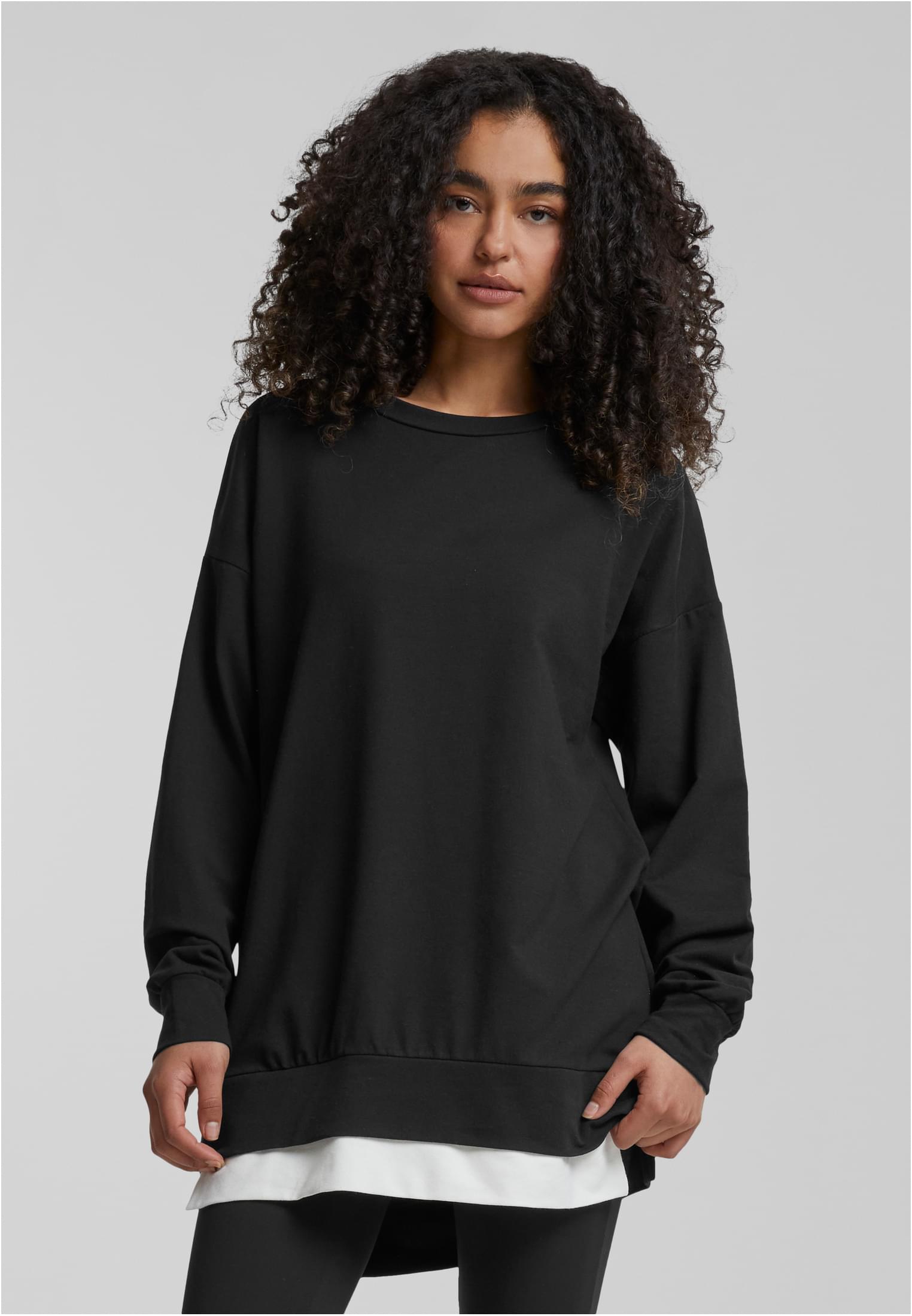 Cloud5ive Damen Pullover 2in1 Look Sweater m. Rundhals black/white L - alternate variant 1