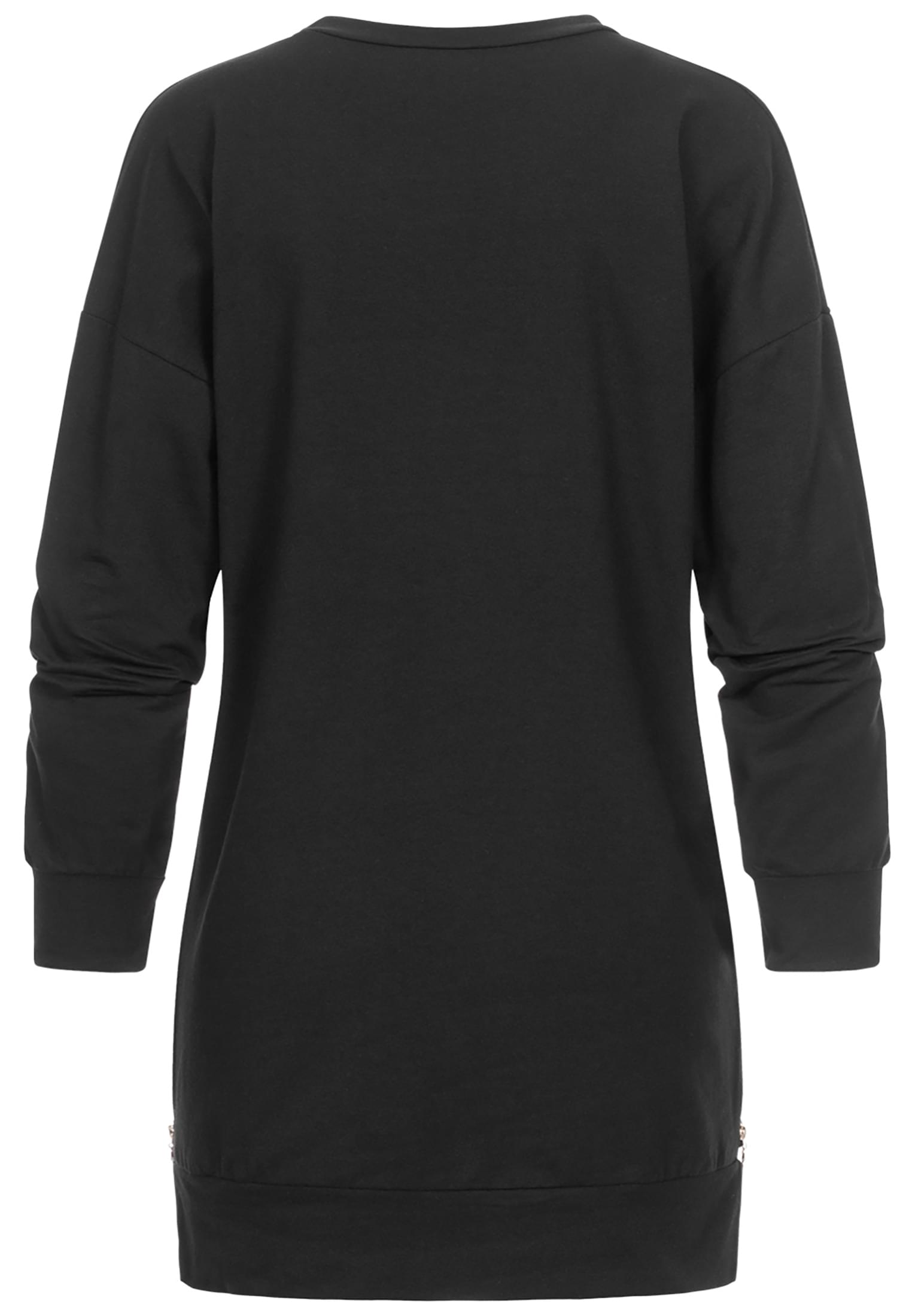Cloud5ive Damen Pullover 2in1 Look Sweater m. Rundhals black/white L - variant image 4