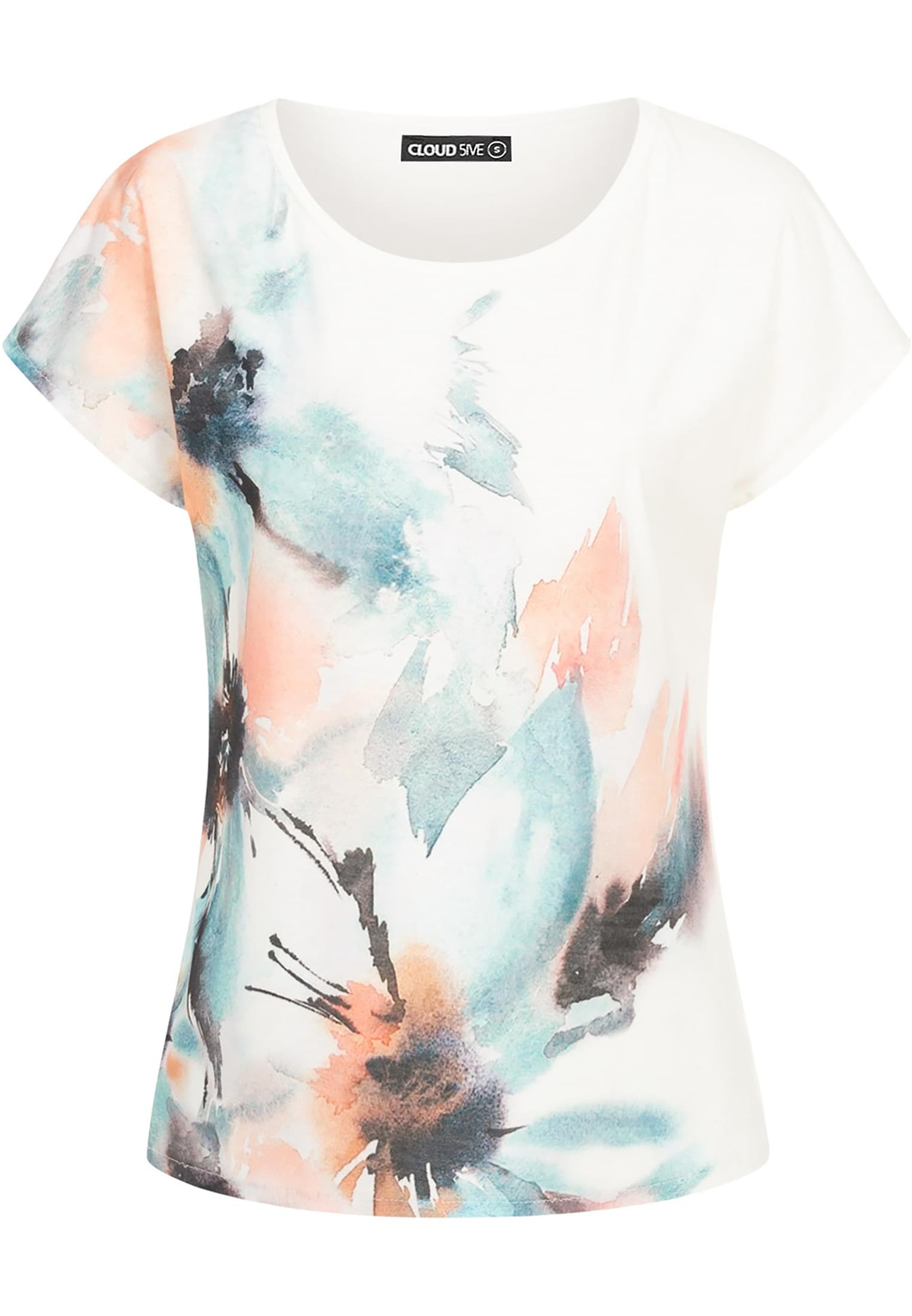 Cloud5ive Damen Viskose T-Shirt mit Pusteblumen Print white/multicolor L - variant image 3