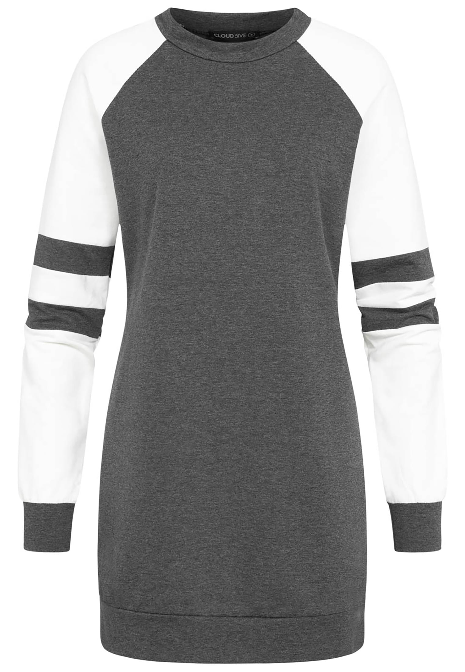 Cloud5ive Damen Sweatkleid mit Raglanärmeln und Rundhals Kontrast grey/white L - variant image 4