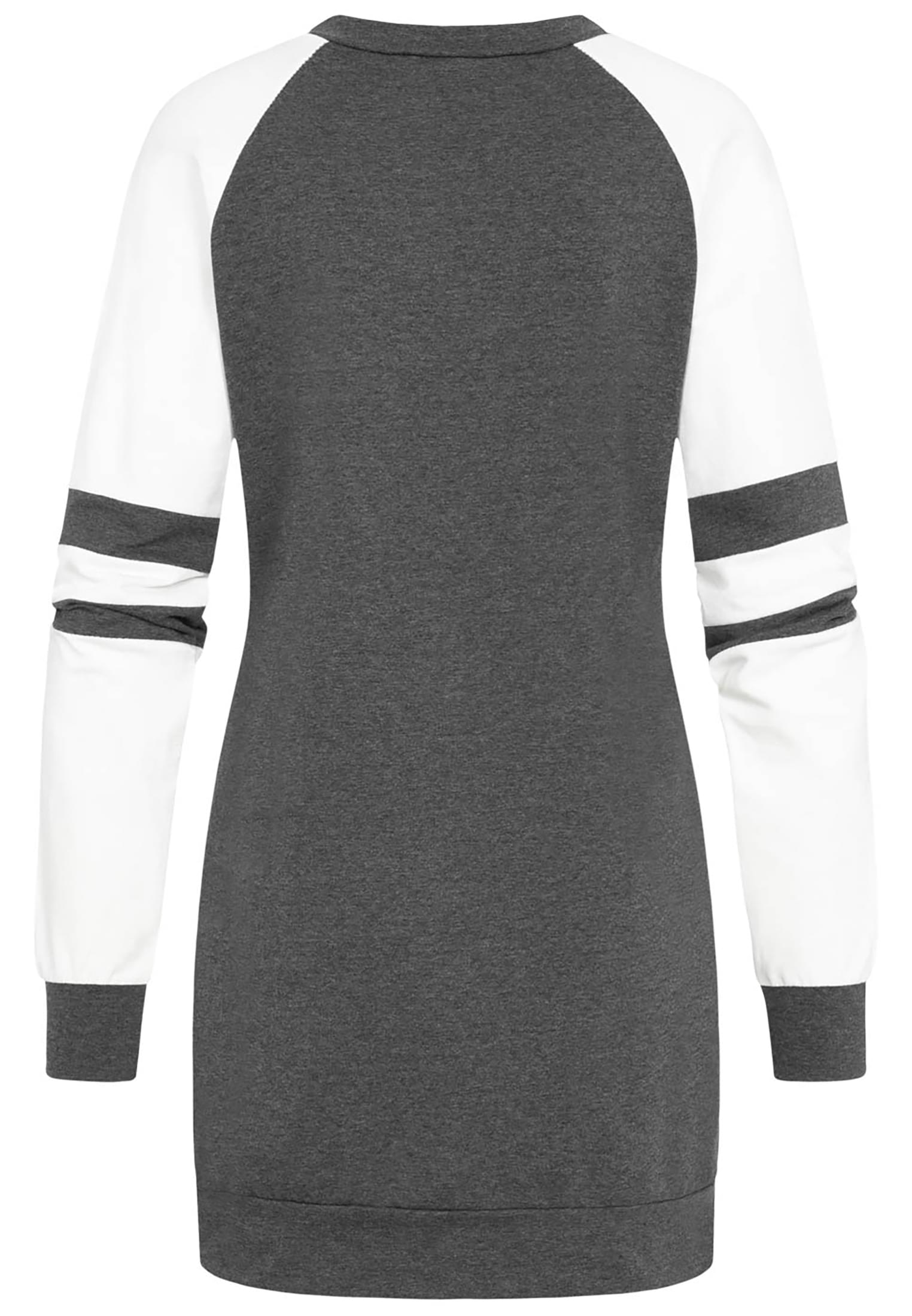 Cloud5ive Damen Sweatkleid mit Raglanärmeln und Rundhals Kontrast grey/white L - variant image 5