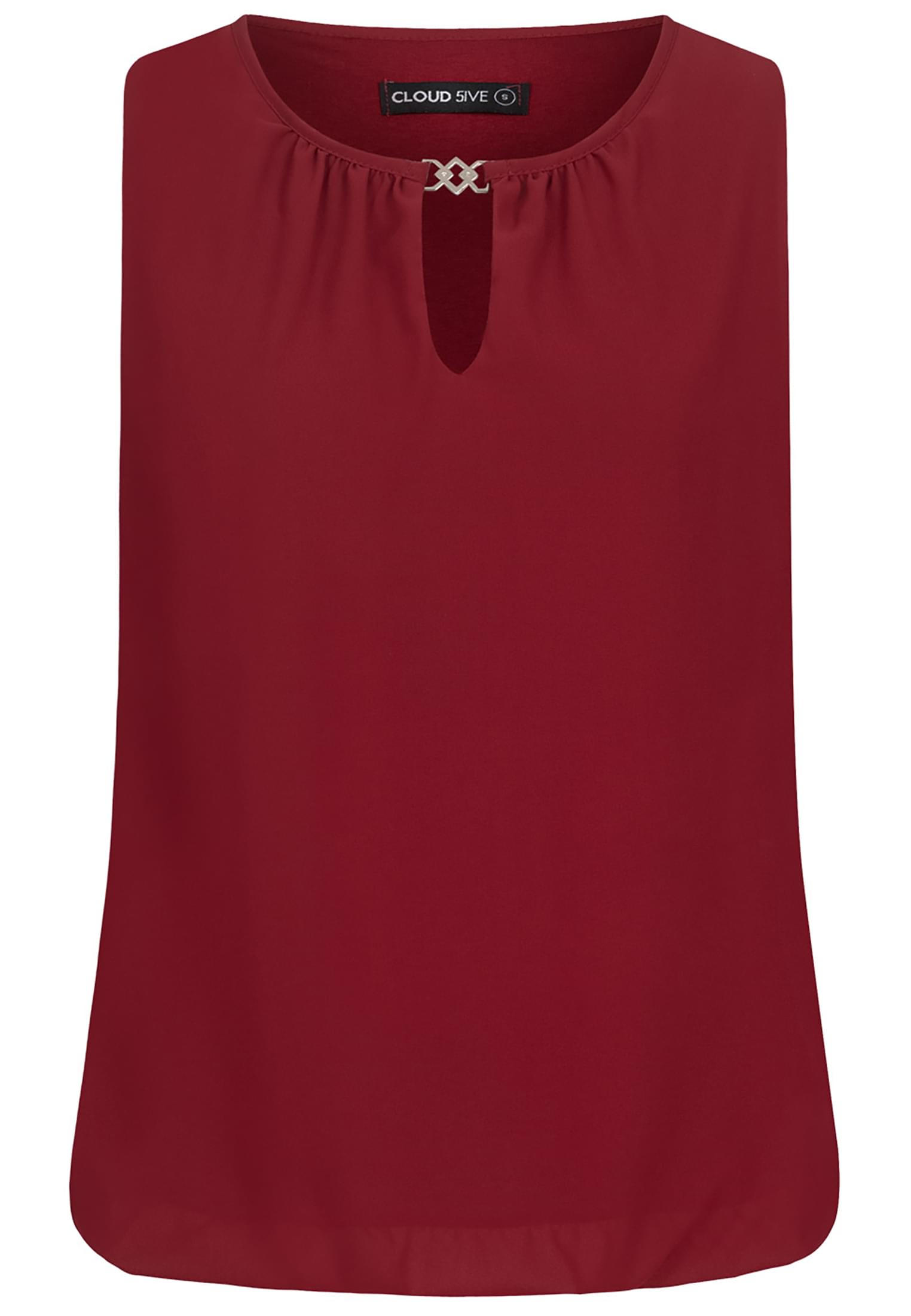 Cloud5ive Damen Chiffon Top mit Schlüsselloch-Kragen und Deko-Schnalle wine red L - variant image 3