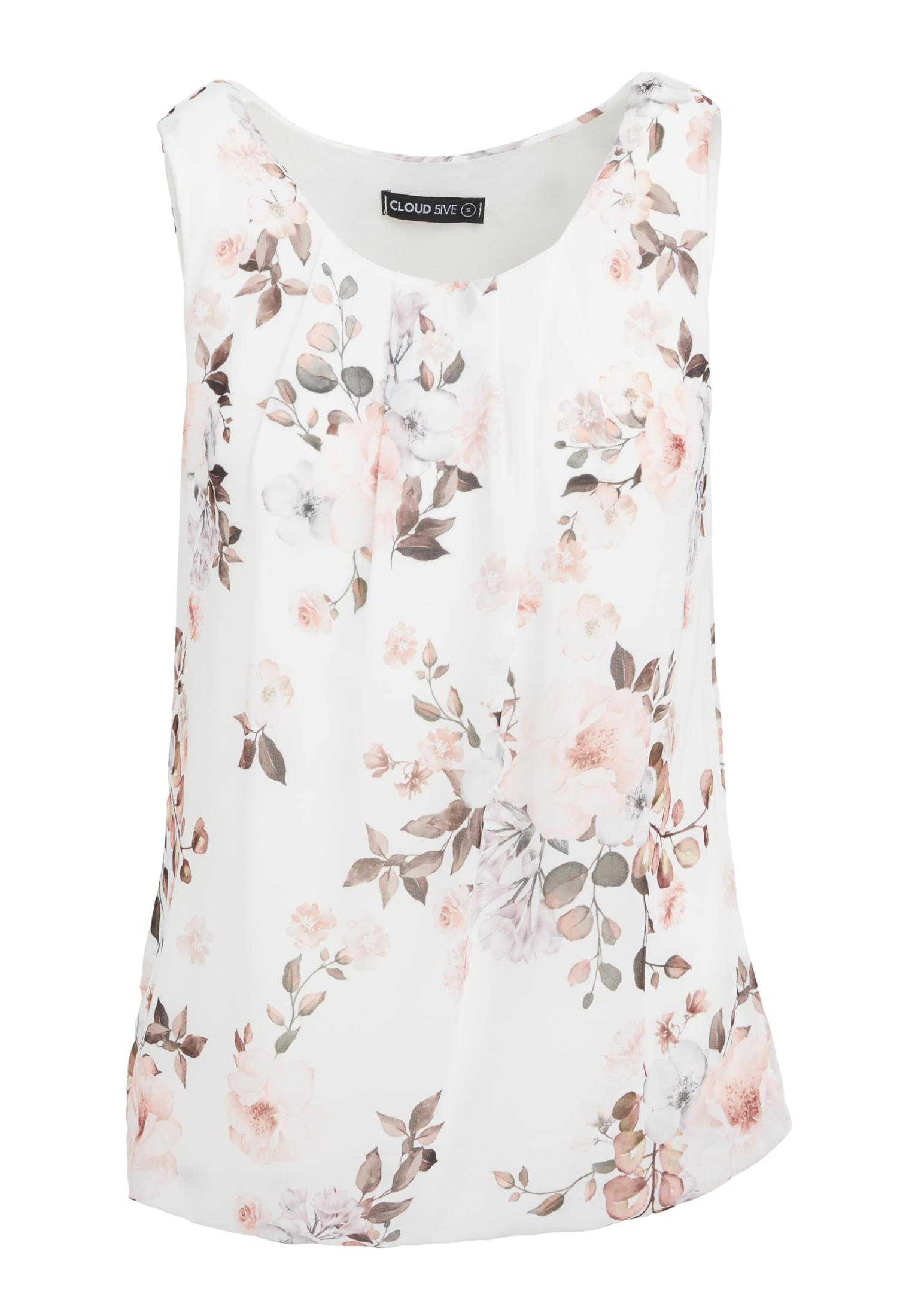 Cloud5ive Damen Chiffon Top mit Blumen Print 2-lagig innen Viskosefutter white XXL - variant image 3