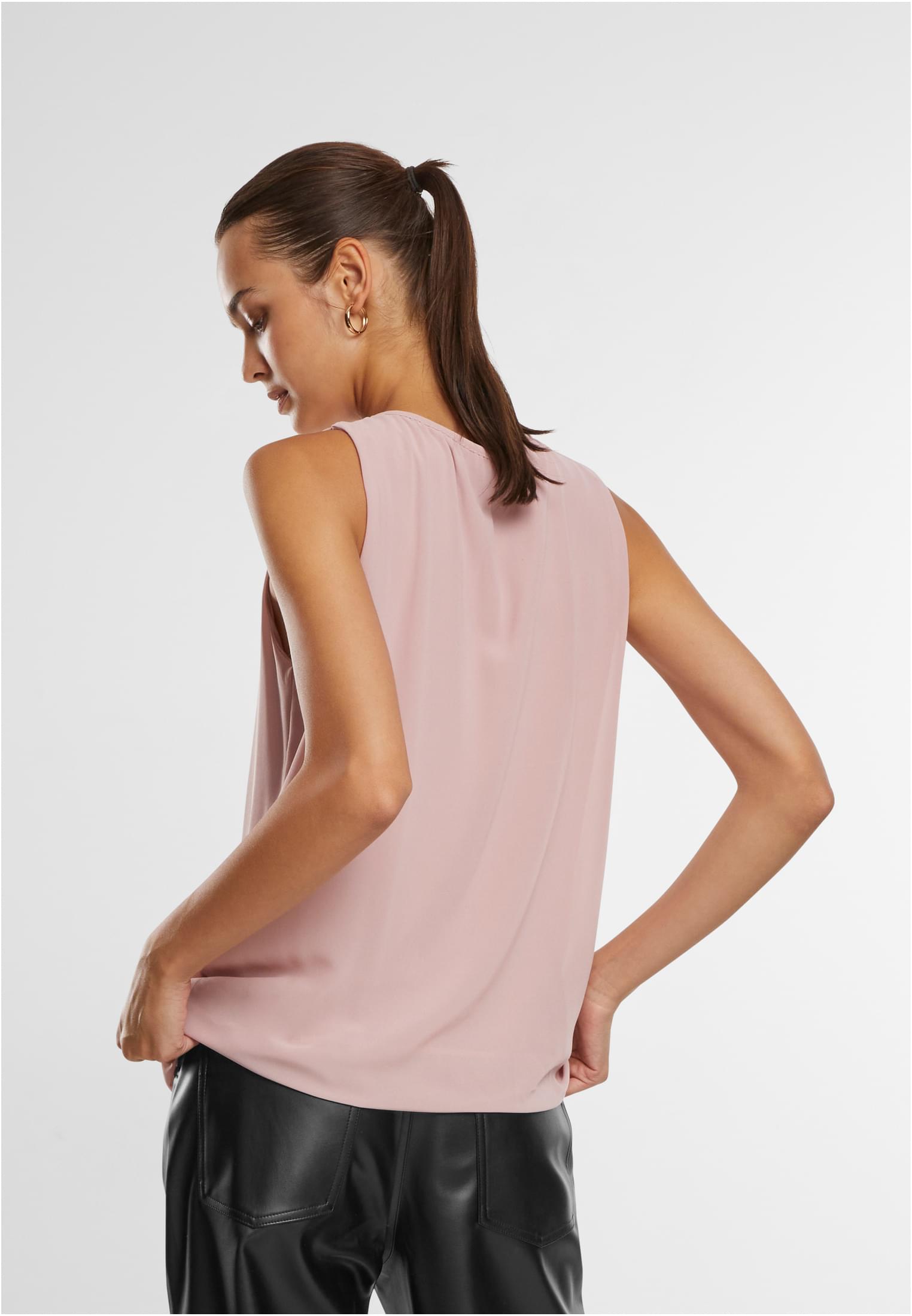Cloud5ive Damen Chiffon Top mit Schlüsselloch-Kragen und Deko-Schnalle old rose L - variant image 1