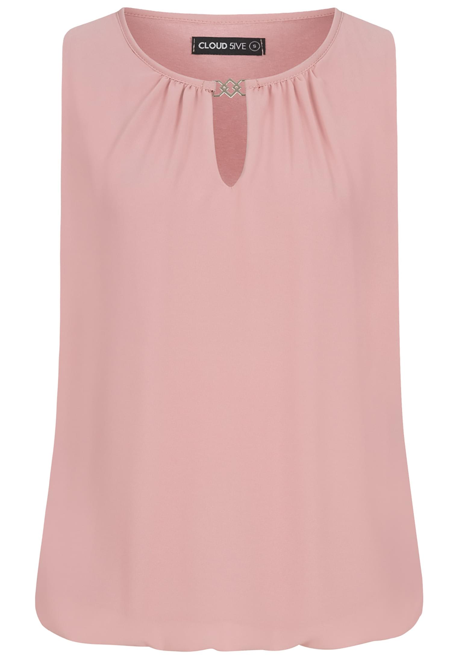 Cloud5ive Damen Chiffon Top mit Schlüsselloch-Kragen und Deko-Schnalle old rose L - variant image 3