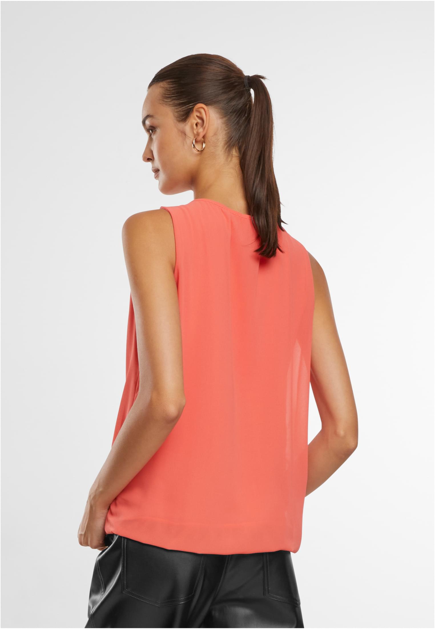 Cloud5ive Damen Chiffon Top mit Schlüsselloch-Kragen und Deko-Schnalle coral rose L - variant image 1