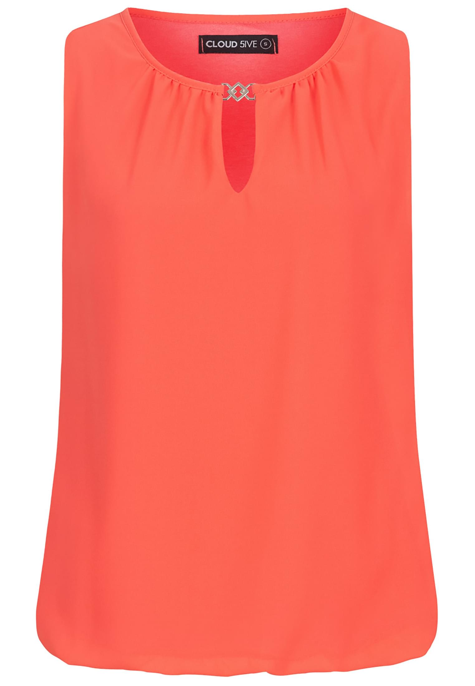 Cloud5ive Damen Chiffon Top mit Schlüsselloch-Kragen und Deko-Schnalle coral rose L - variant image 3