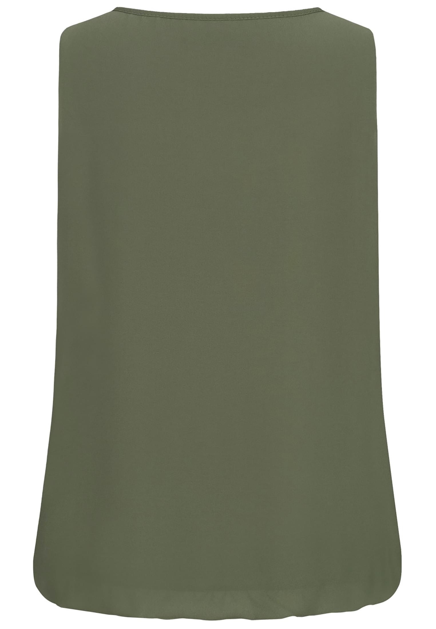 Cloud5ive Damen Chiffon Top mit Schlüsselloch-Kragen und Deko-Schnalle military green L - variant image 4
