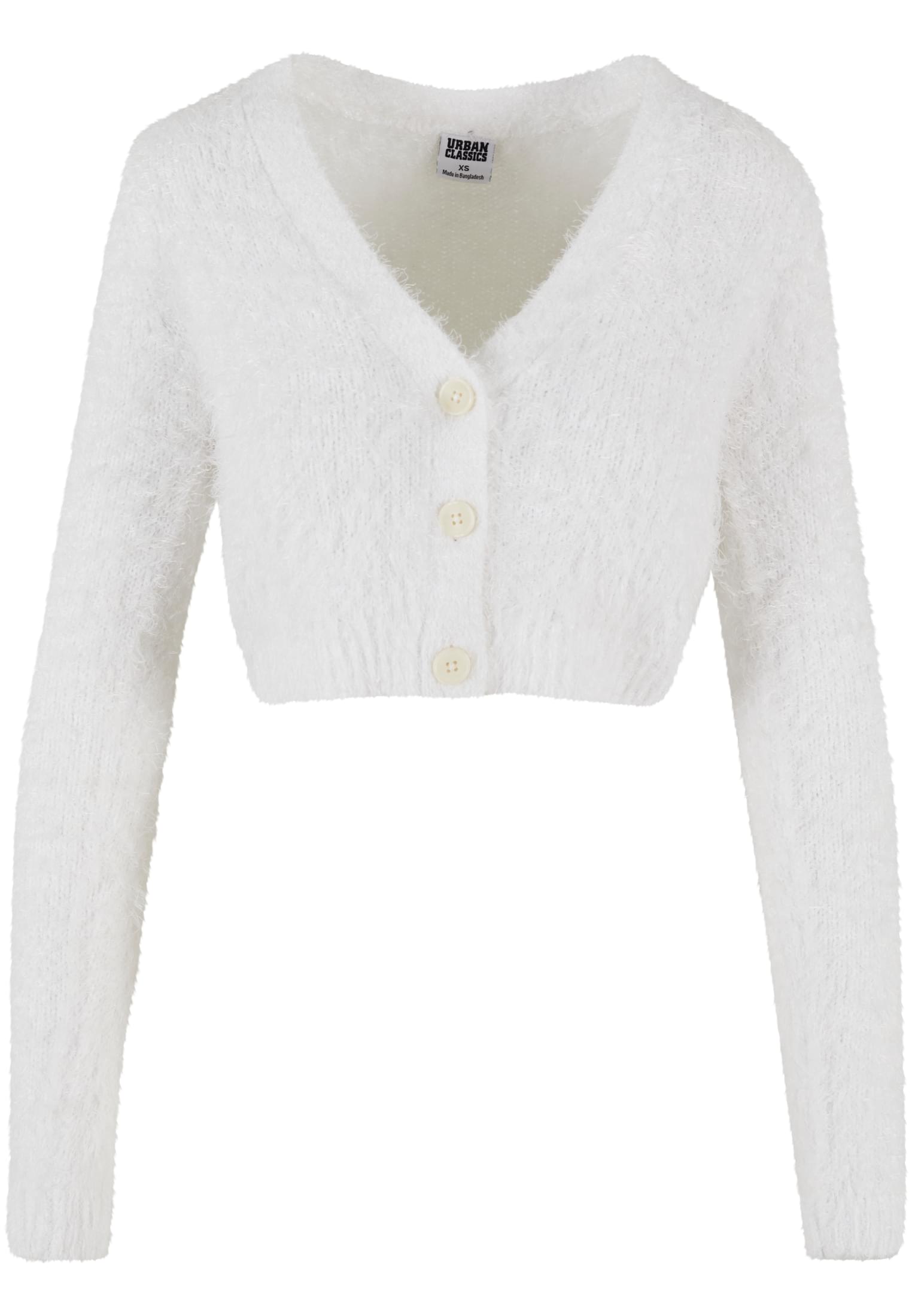 Ladies Cropped Feather Cardigan white 3XL - variant image 3