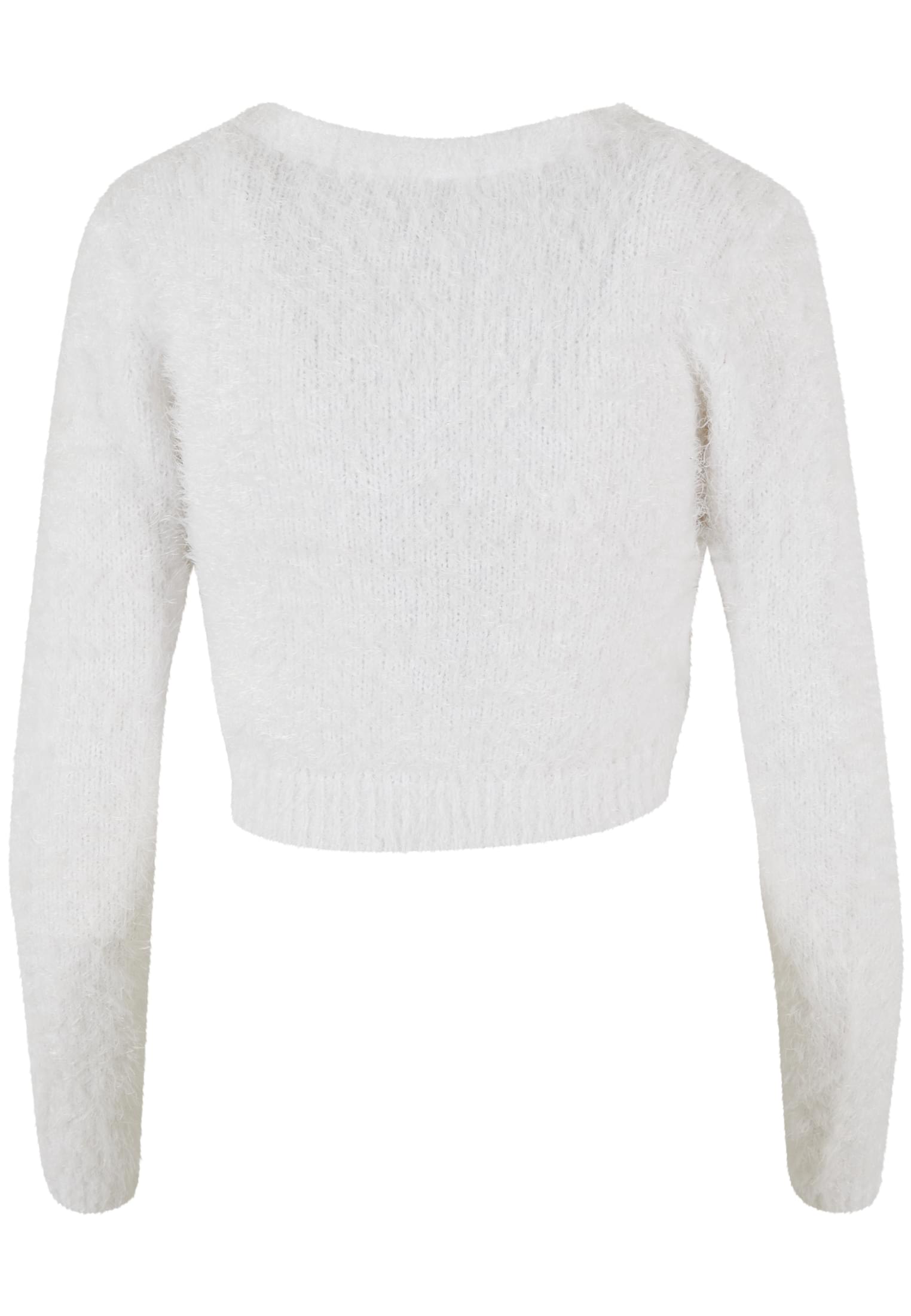 Ladies Cropped Feather Cardigan white 3XL - variant image 4