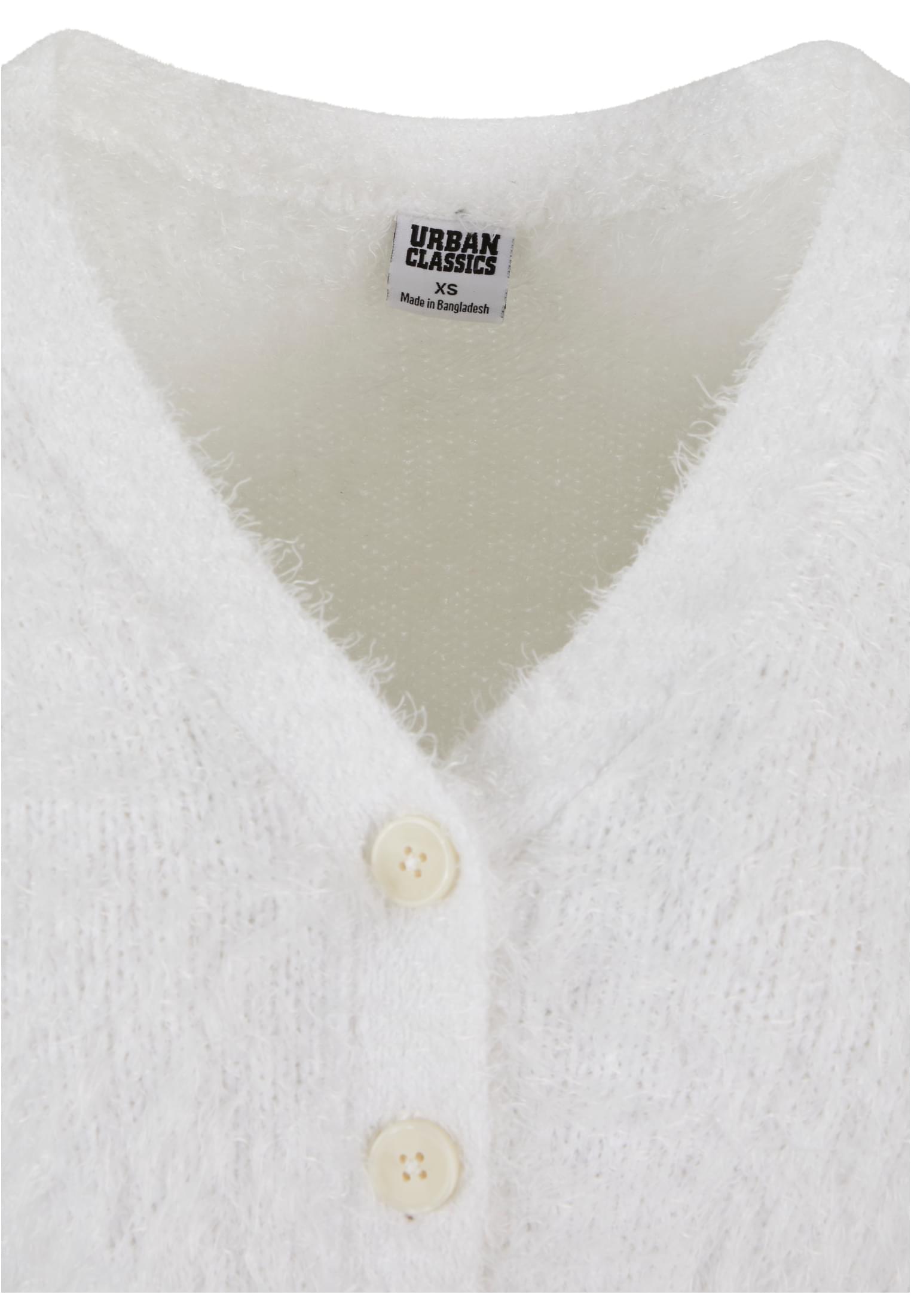 Ladies Cropped Feather Cardigan white 3XL - variant image 5