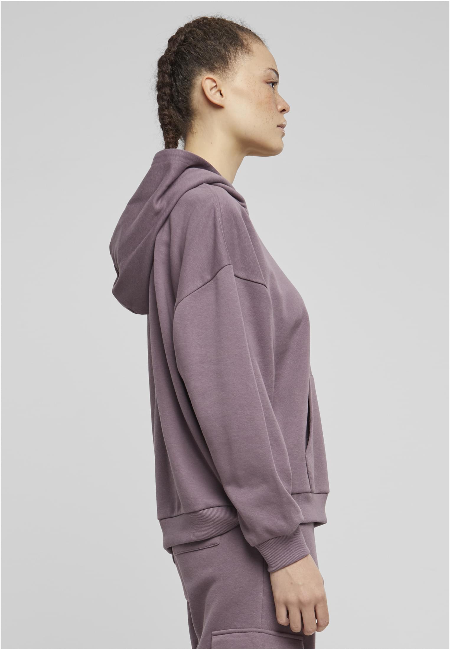 Femmes Coupe Lâche Sweat à Capuche Taille Grande Violet Foncé 3XL
 - variant image 3