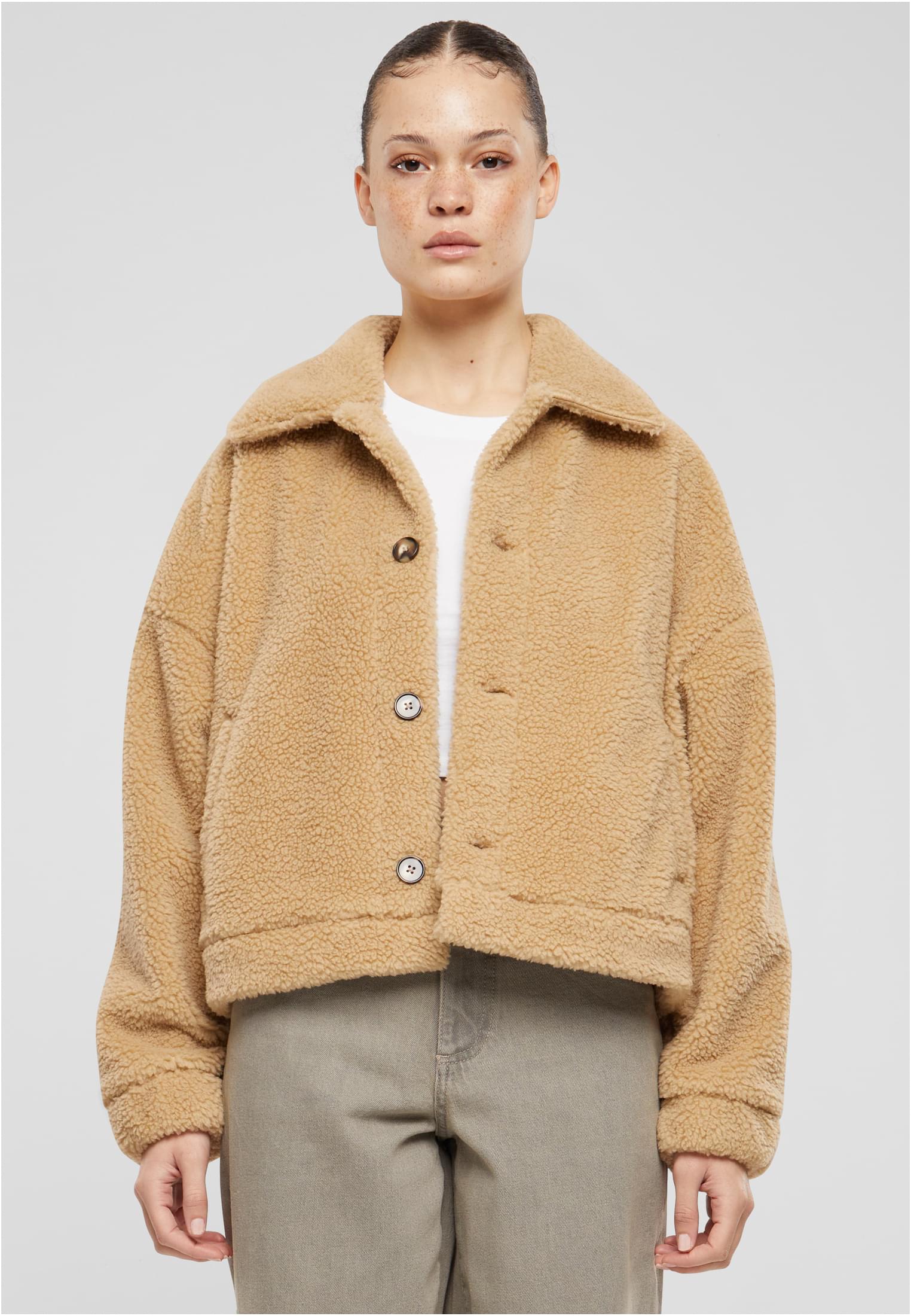 Dames Short Sherpa Boutonnette veste unionbeige 3XL
 - alternate variant 3
