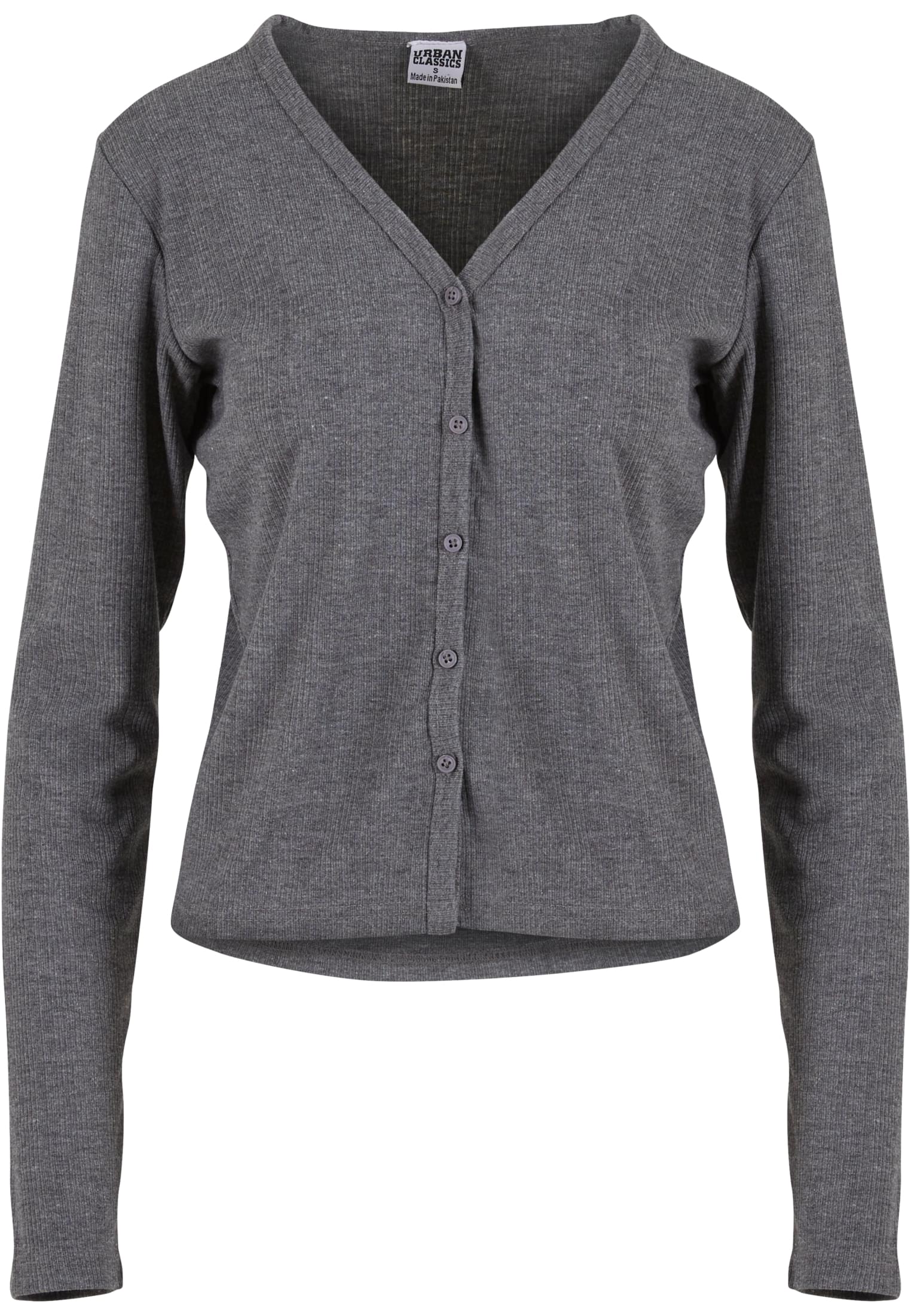 Ladies Rib Cardigan darkgreymelange L - variant image 3
