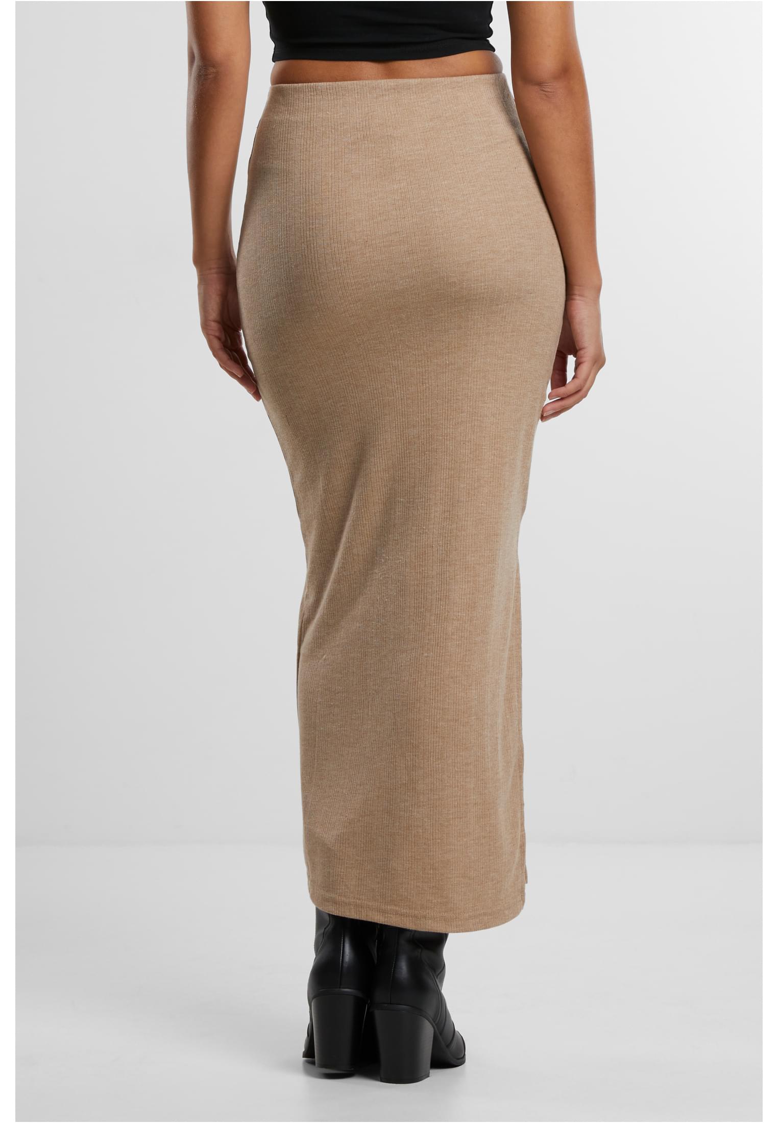 Ladies Rib High Slit Skirt beigemelange L - variant image 2
