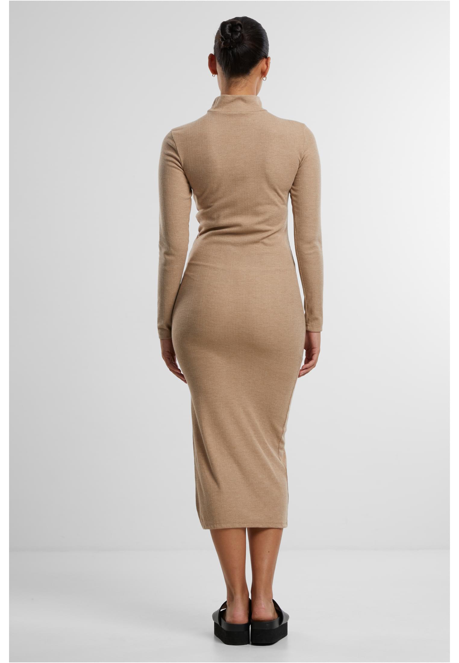 Ladies Rib Longlseeve Mockneck Dress beigemelange L - variant image 2