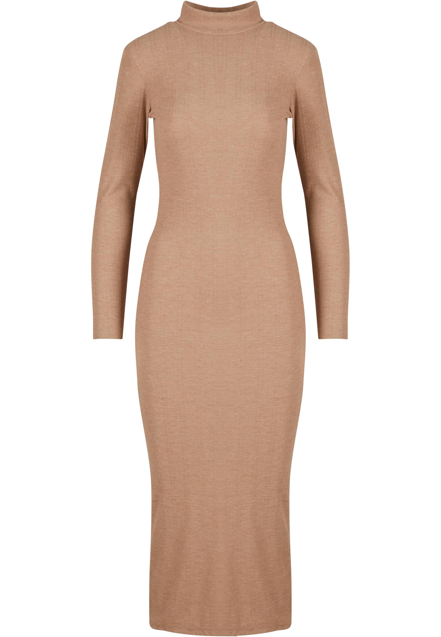 Ladies Rib Longlseeve Mockneck Dress beigemelange L - variant image 5