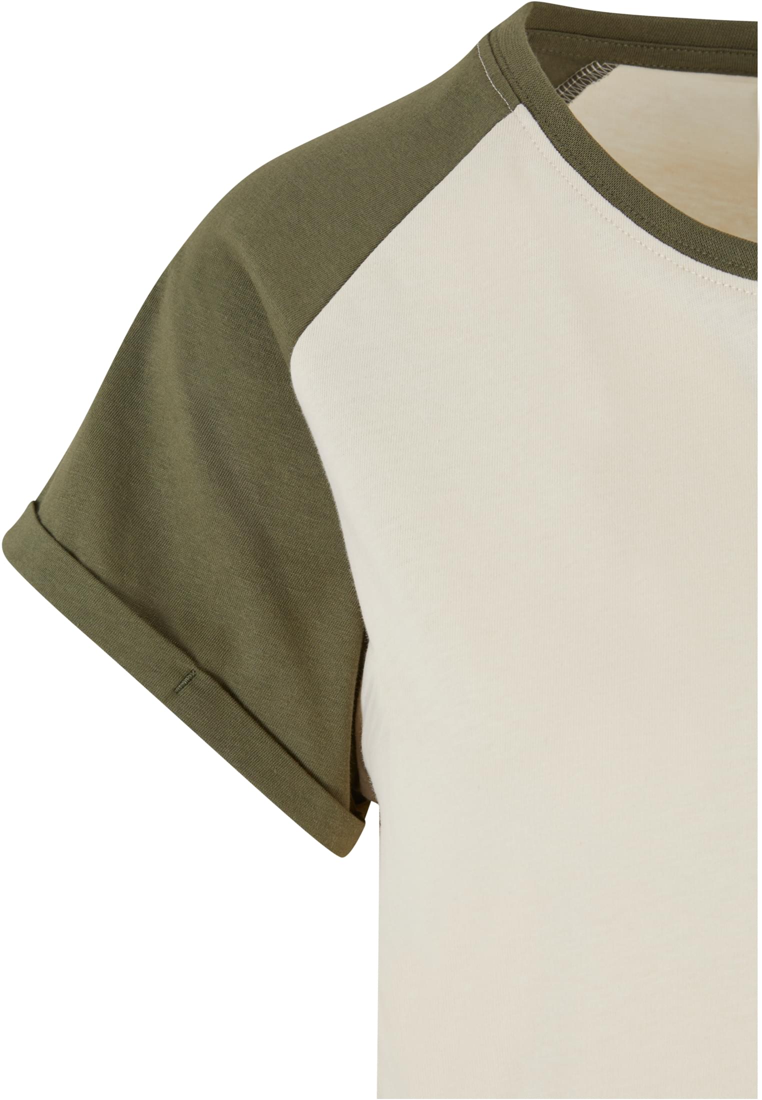 T-shirts contrast femmes Raglan blanchesand/olive 3XL
 - variant image 6