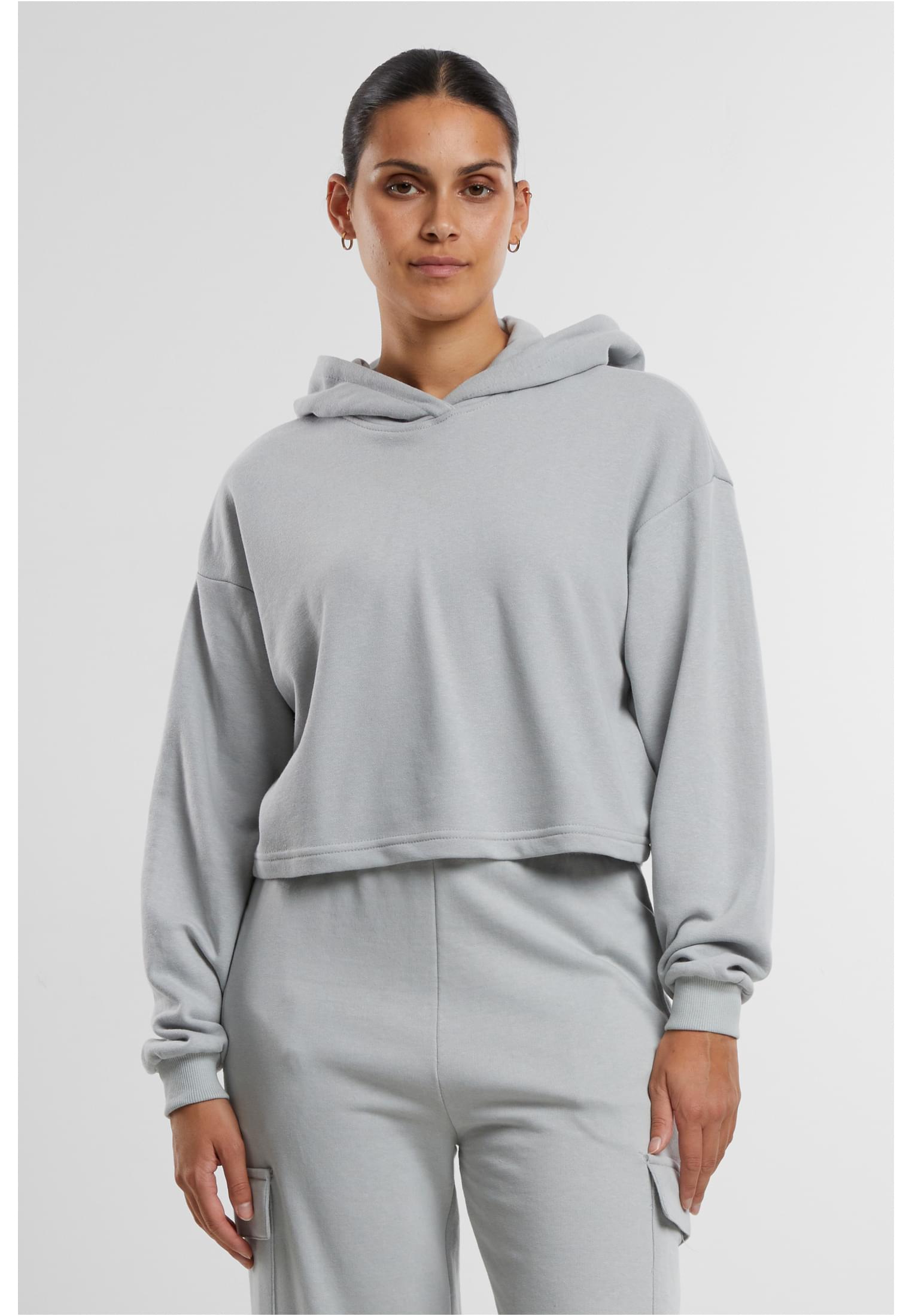 Ladies Oversized Cropped Light Terry Hoodie lightasphalt 3XL - alternate variant 4