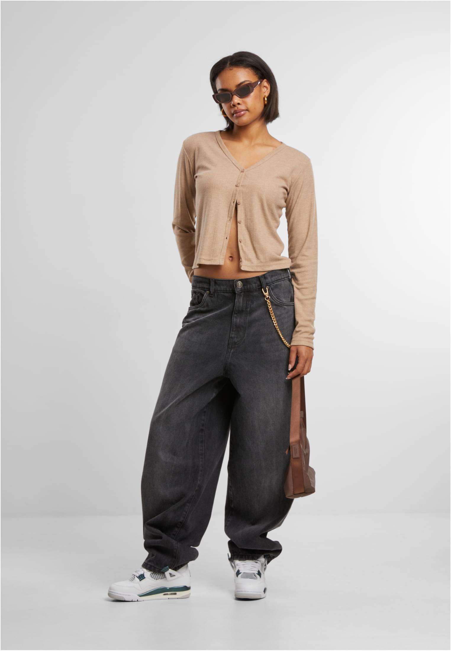 Ladies Rib Cardigan beigemelange L - variant image 4