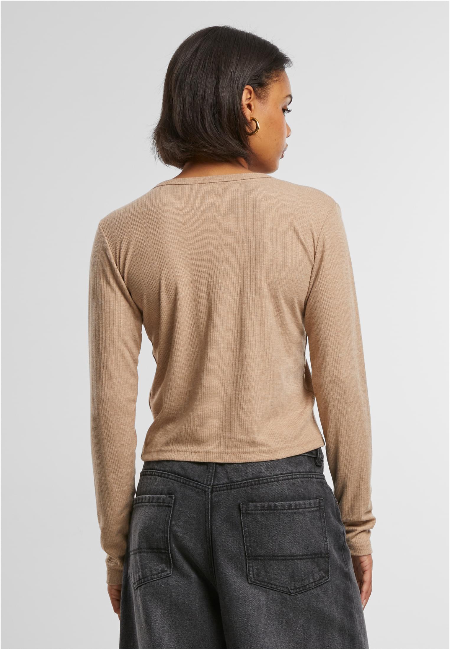 Ladies Rib Cardigan beigemelange L - variant image 2