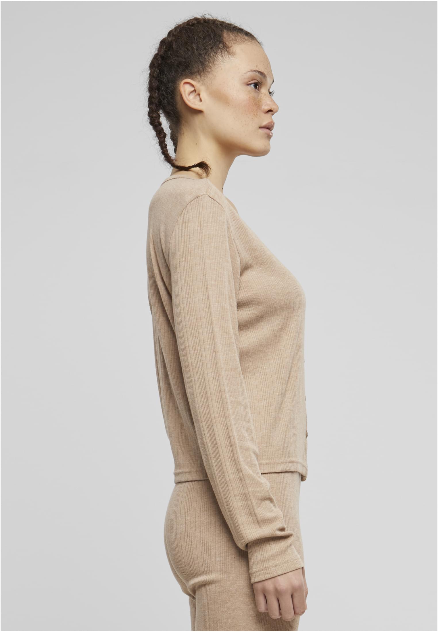 Ladies Rib Cardigan beigemelange L - variant image 3