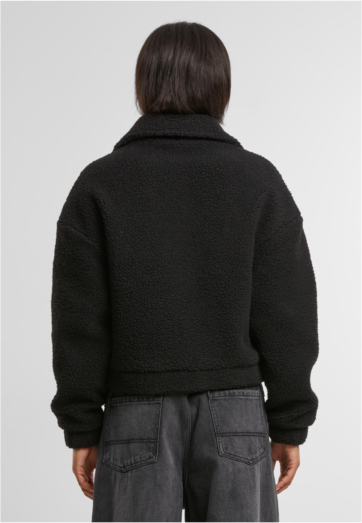 Veste courte Sherpa à boutons noire 3XL femme
 - variant image 1