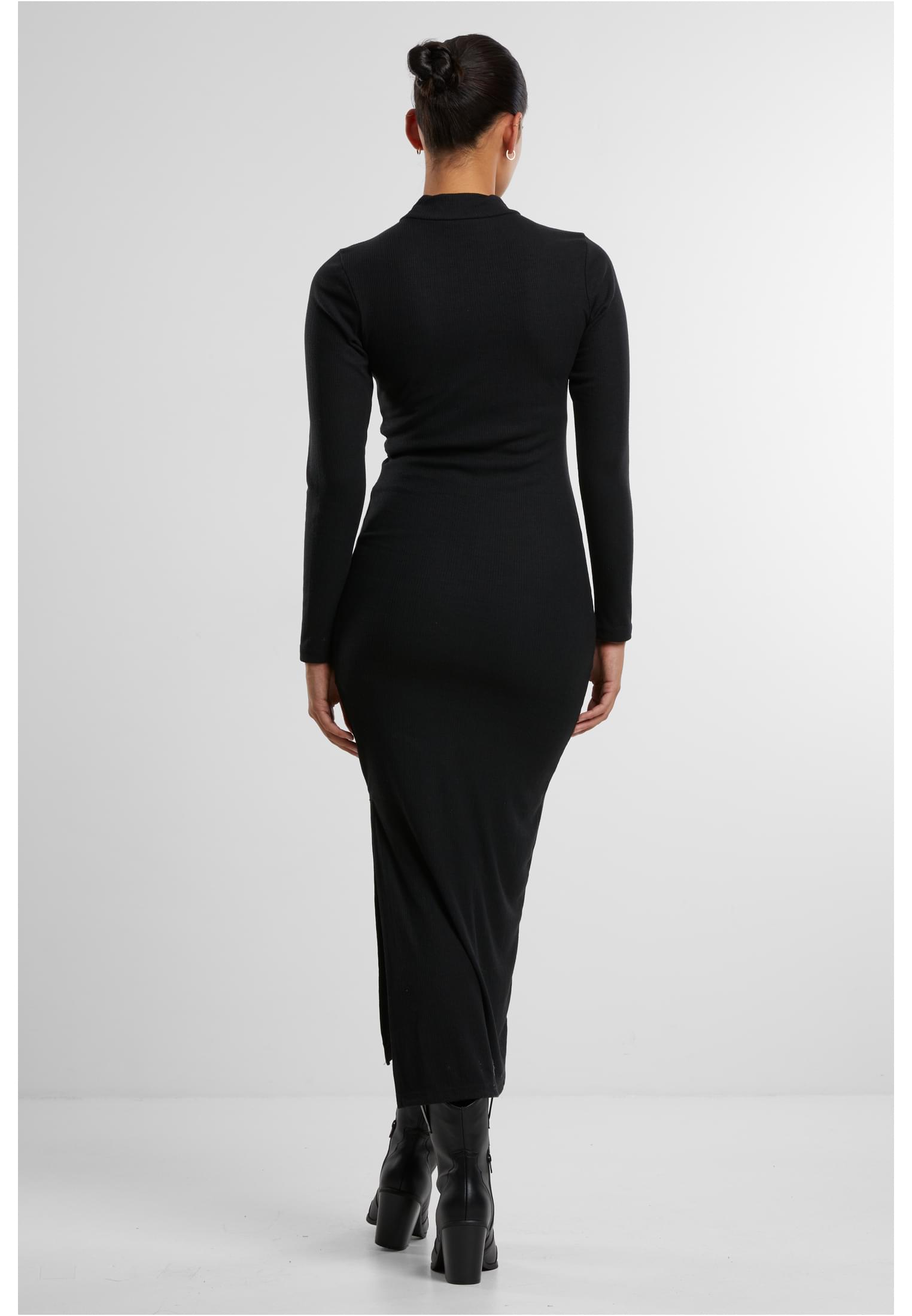 Ladies Rib Longlseeve Mockneck Dress black L - variant image 2