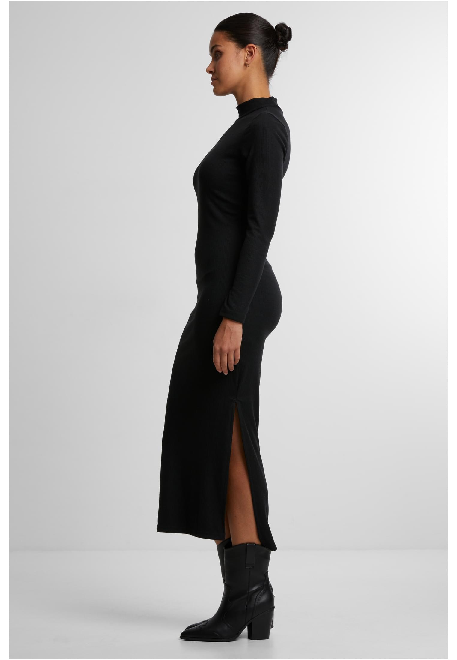 Ladies Rib Longlseeve Mockneck Dress black L - variant image 1