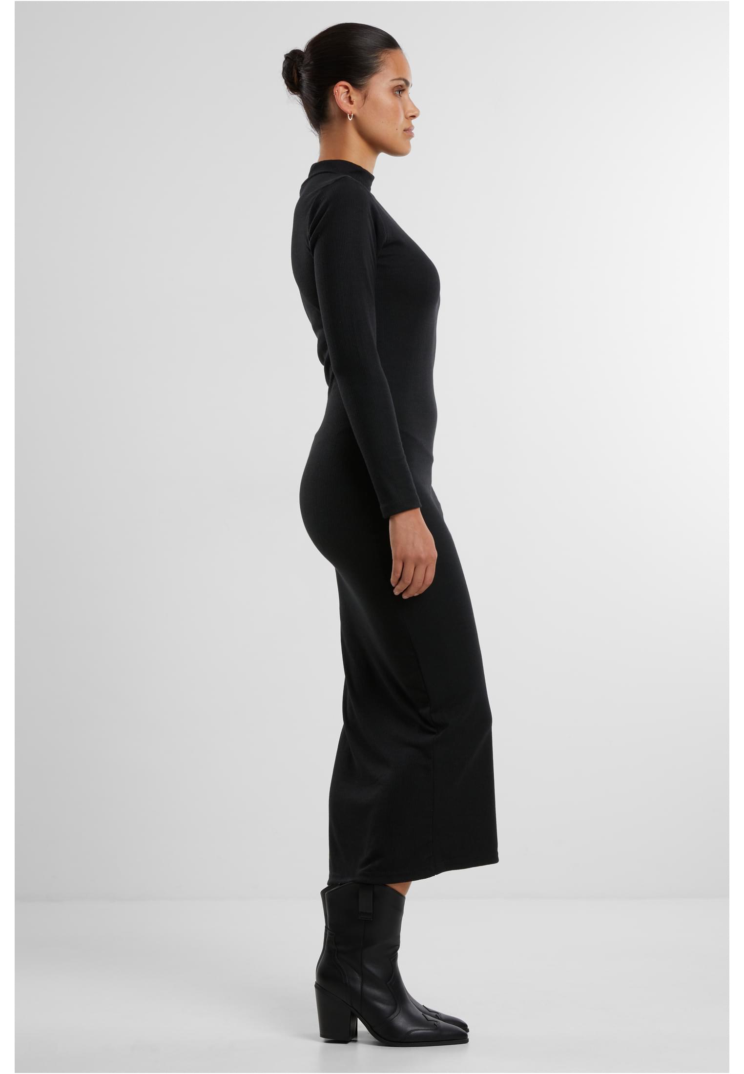 Ladies Rib Longlseeve Mockneck Dress black L - variant image 3