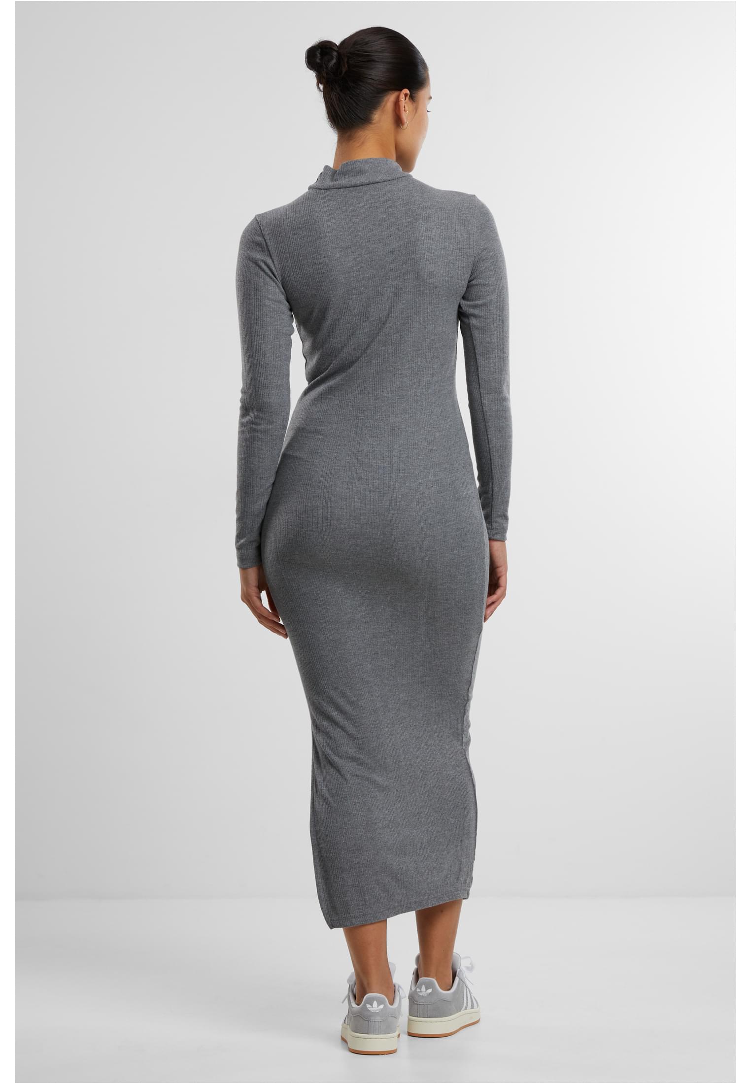 Ladies Rib Longlseeve Mockneck Dress darkgreymelange L - variant image 2